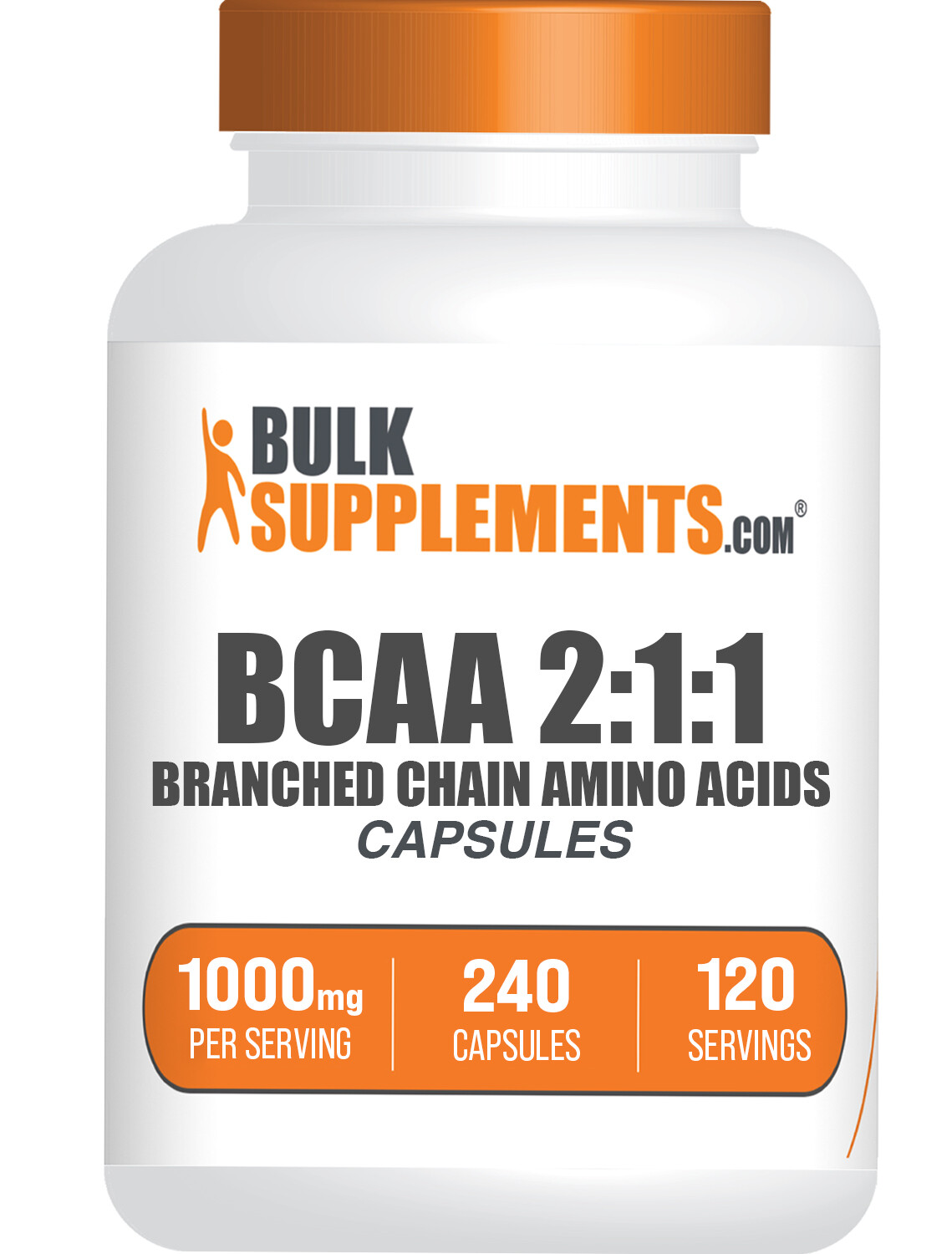 BulkSupplements BCAA 2:1:1 240 Capsules – 1000 mg Per Serving