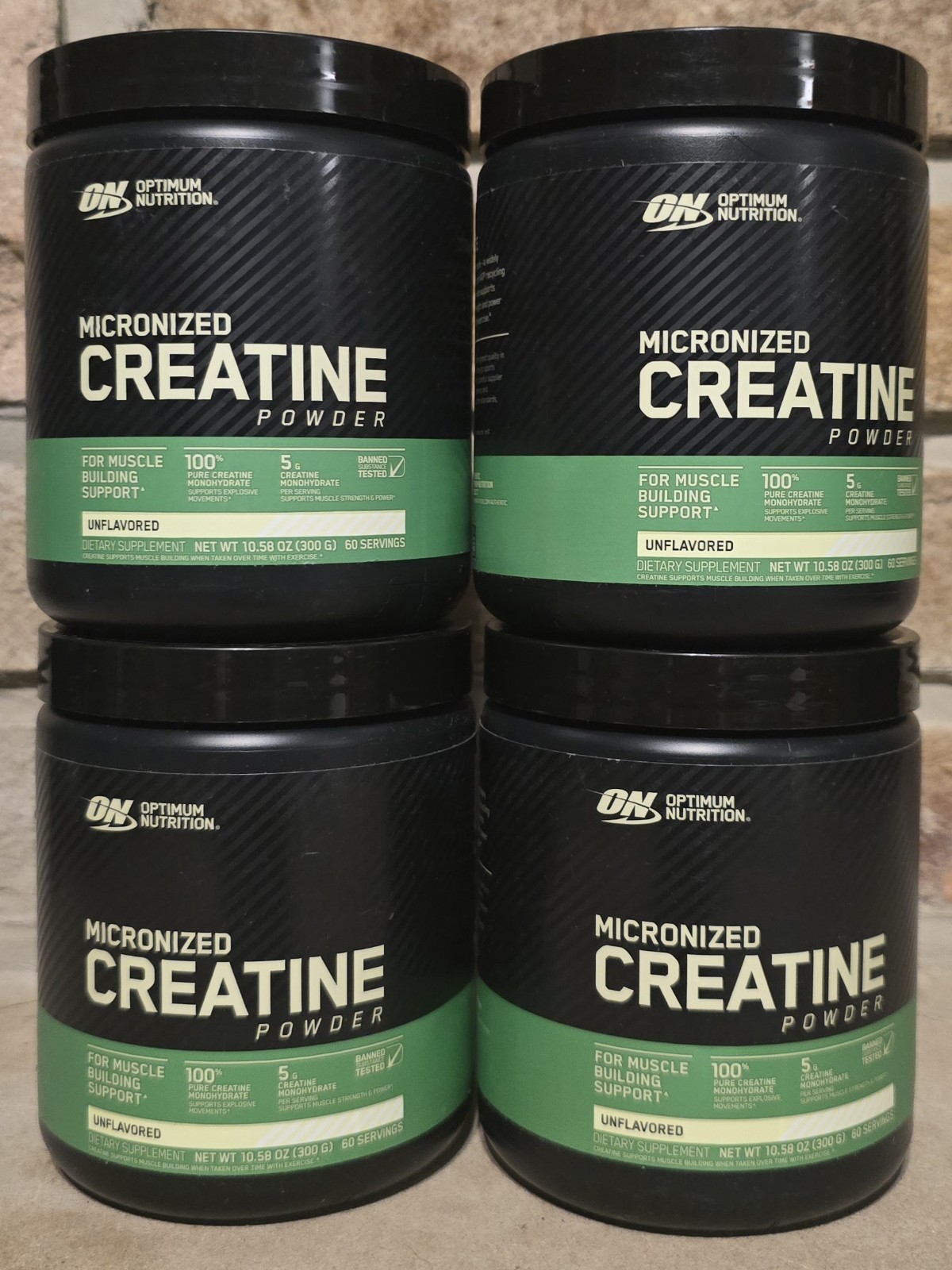 4-PACK Optimum Nutrition, Micronized Creatine Powder, Unflavored 60 Servings