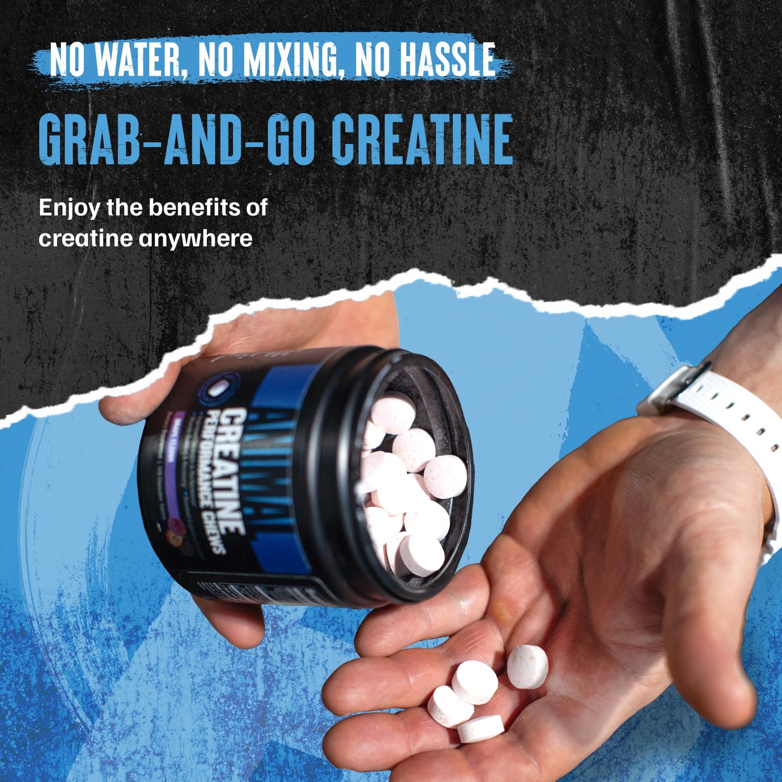 Animal Creatine Chews Tablets – Enhanced 120 Count (Pack of 1), Fruit Punch