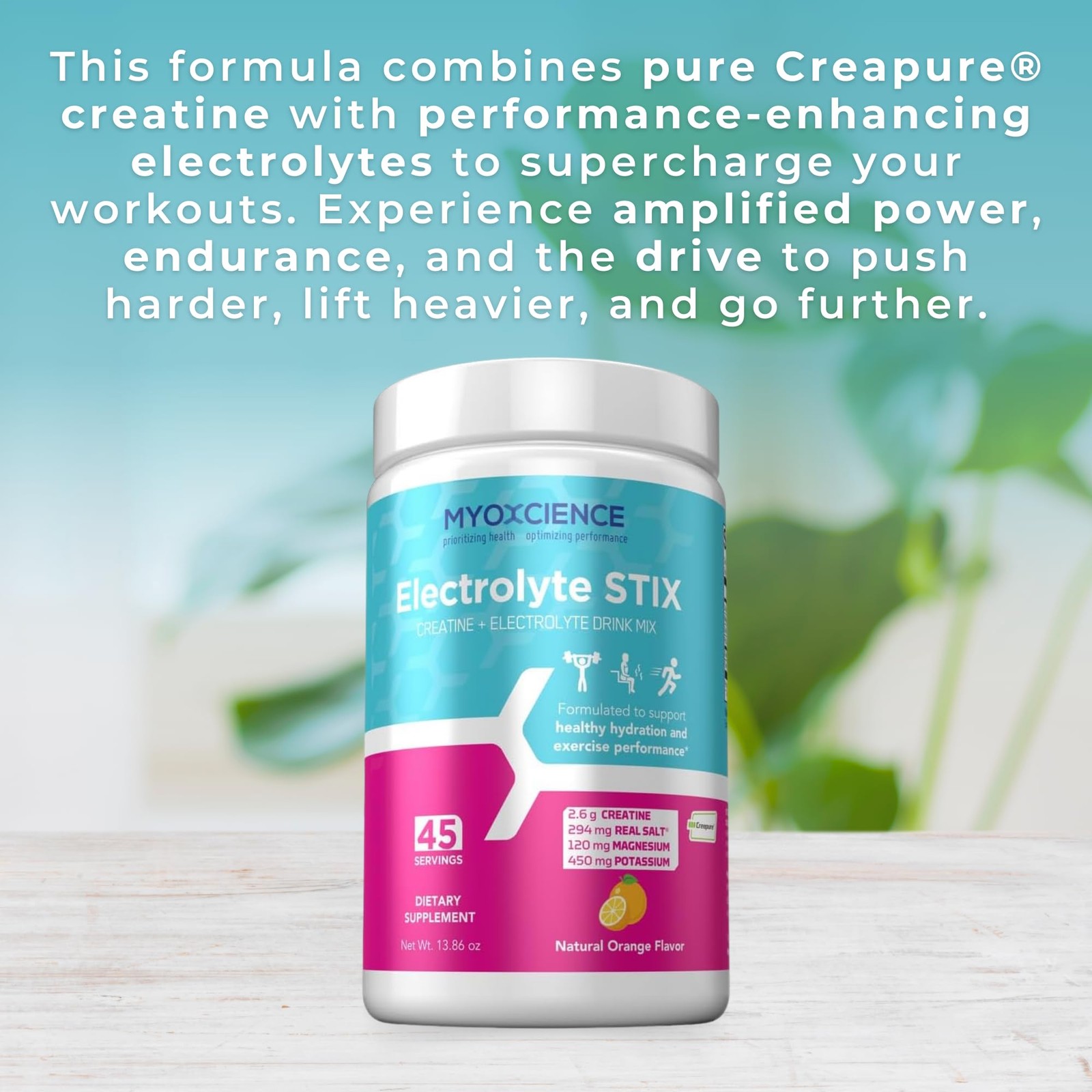 MYOXCIENCE Electrolyte STIX | Creatine Powder | Recovery 45 Count