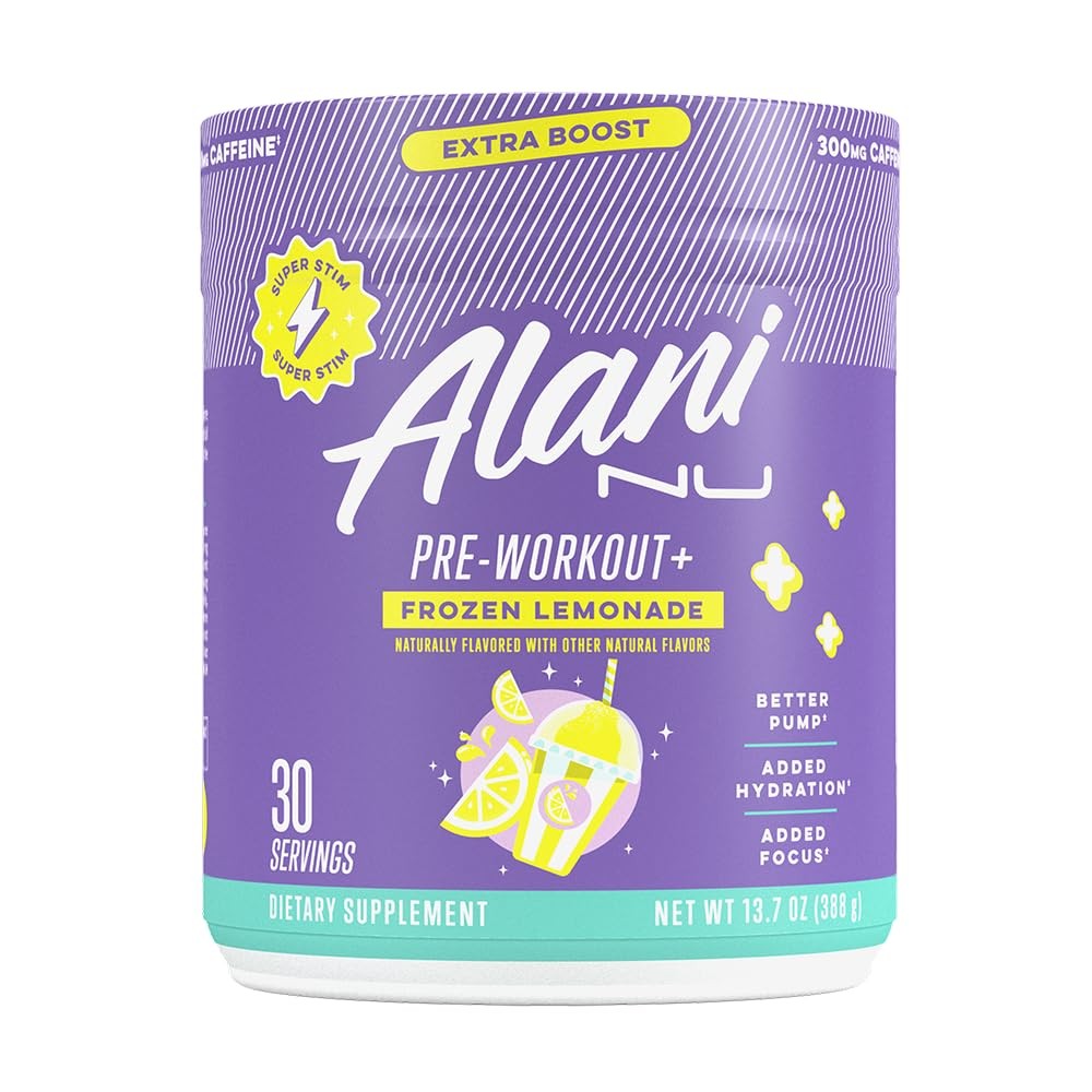 Alani Nu Pre Workout+ Powder Frozen Lemonade 30 Servings Exp 11/27
