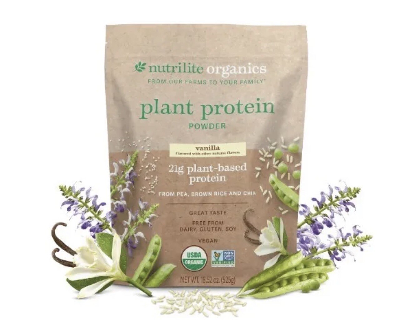 Proteína vegetal en polvo Nutrilite™ Organics – vainilla