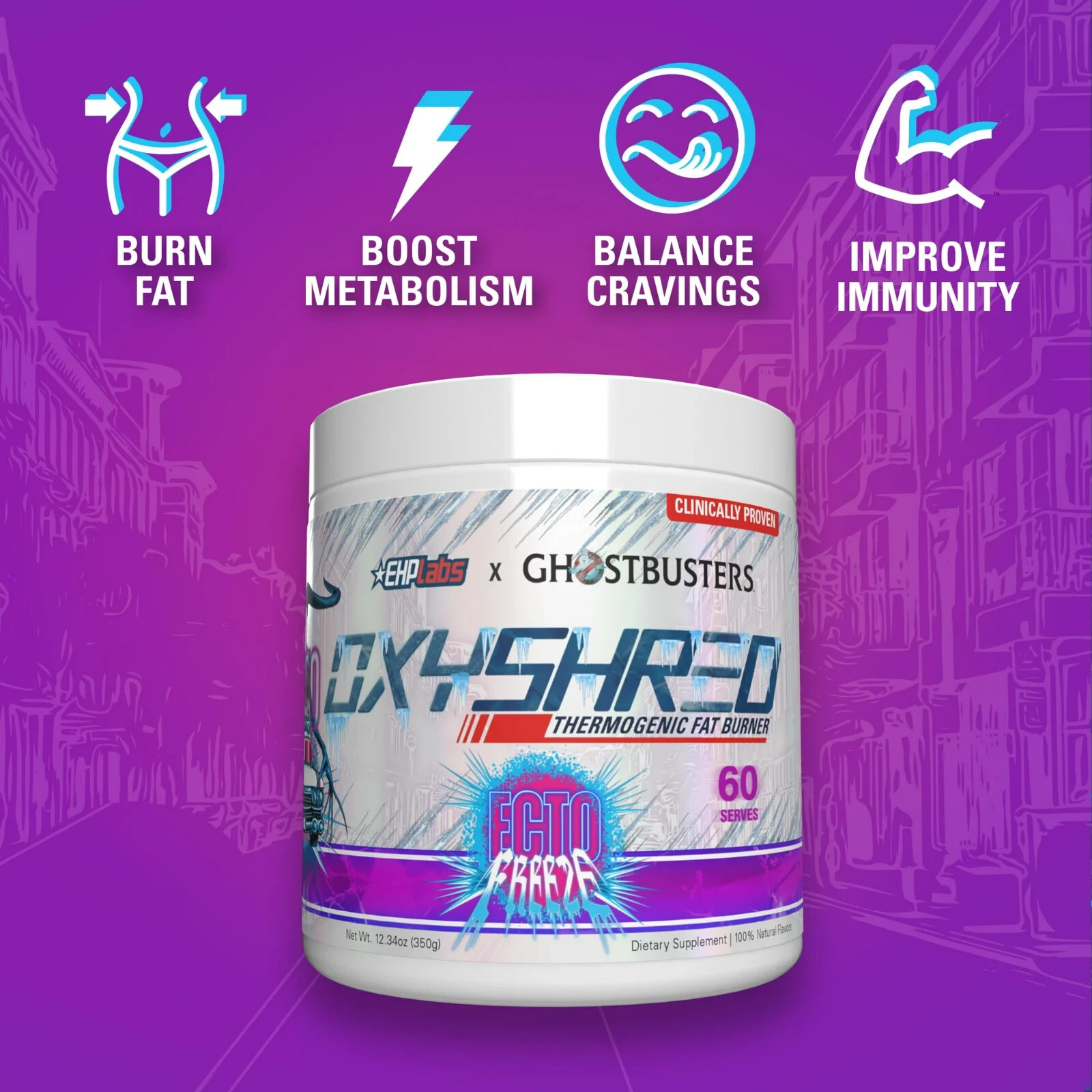 EHP LABS OXYSHRED 60 SRVS ECTO BREEZE X Ghostbuster Collab!