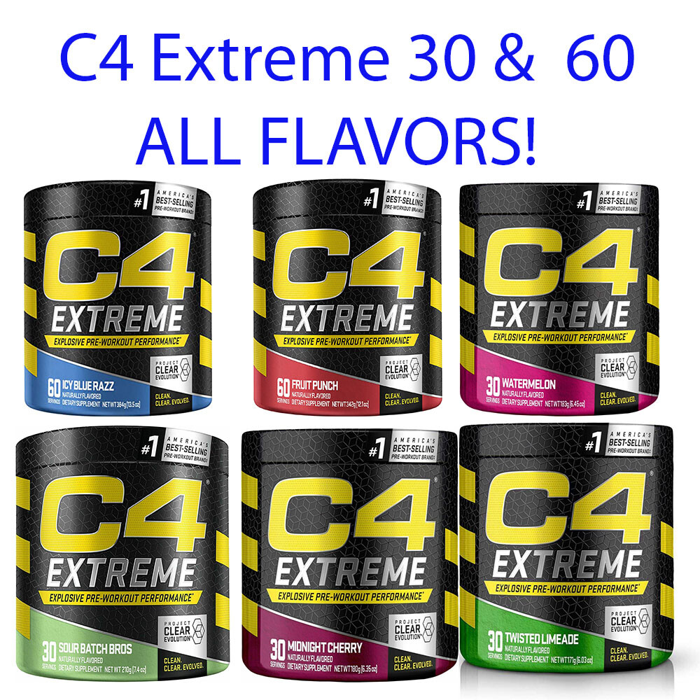 CELLUCOR – C4 ORIGINAL Pre-Workout Icy Blue Razz – 60 Servings & More
