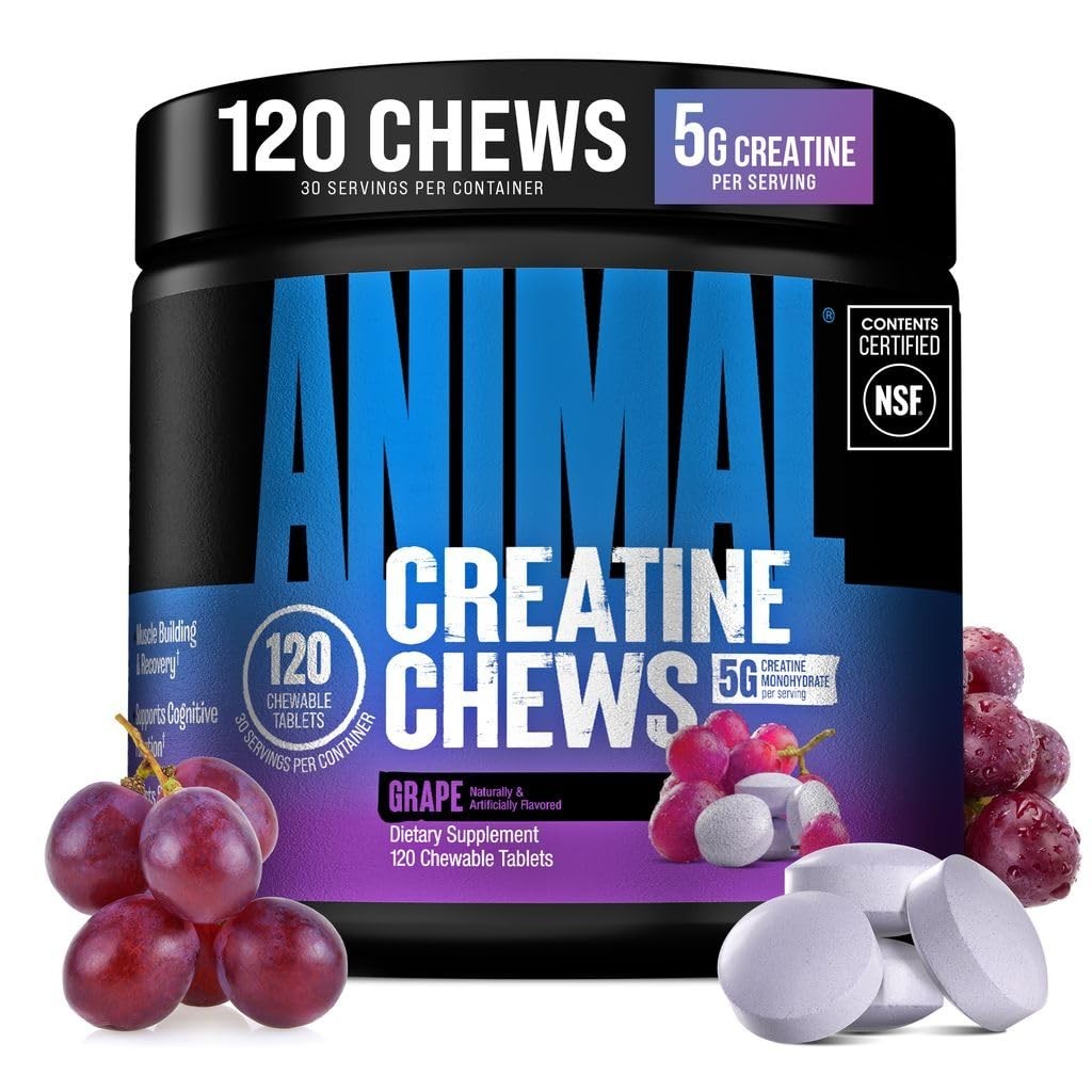 Creatine Chews 5g – Monohydrate Tablets for Strength, Power & Recovery – 120 Cou