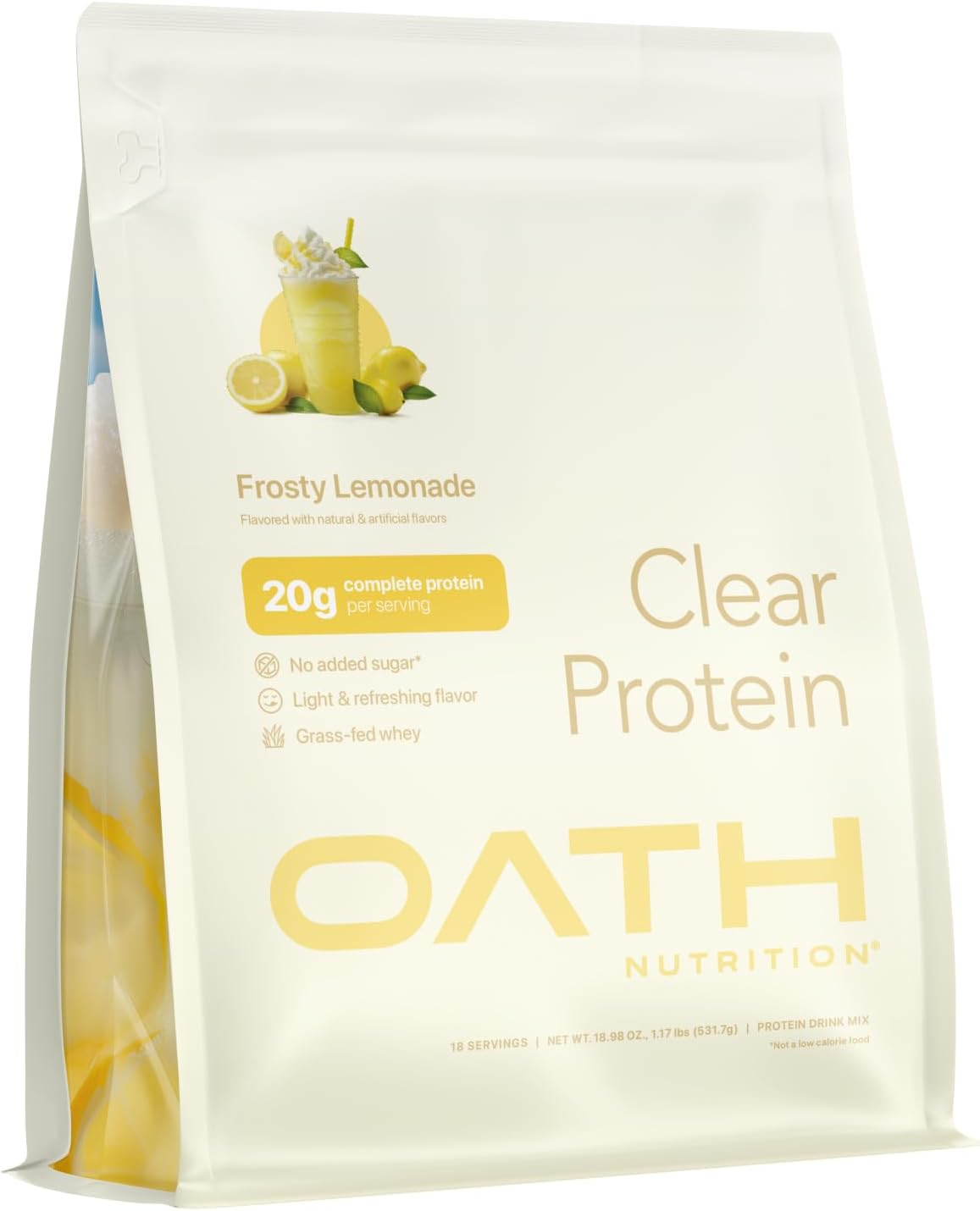 Clear Whey Isolate Protein Powder, Frosty Lemonade, 20G Complete Protein per Ser