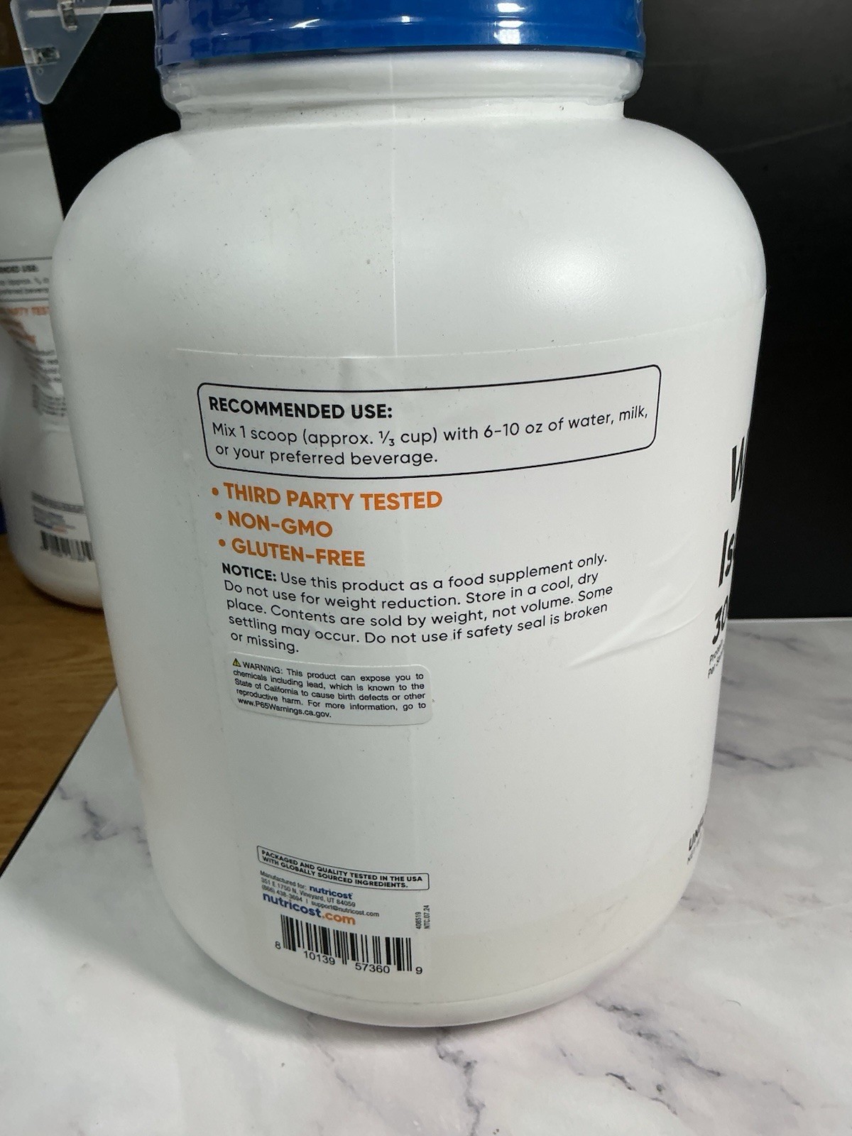 Nutricost Whey Protein Isolate (Unflavored) 5LBS – Protein Powder