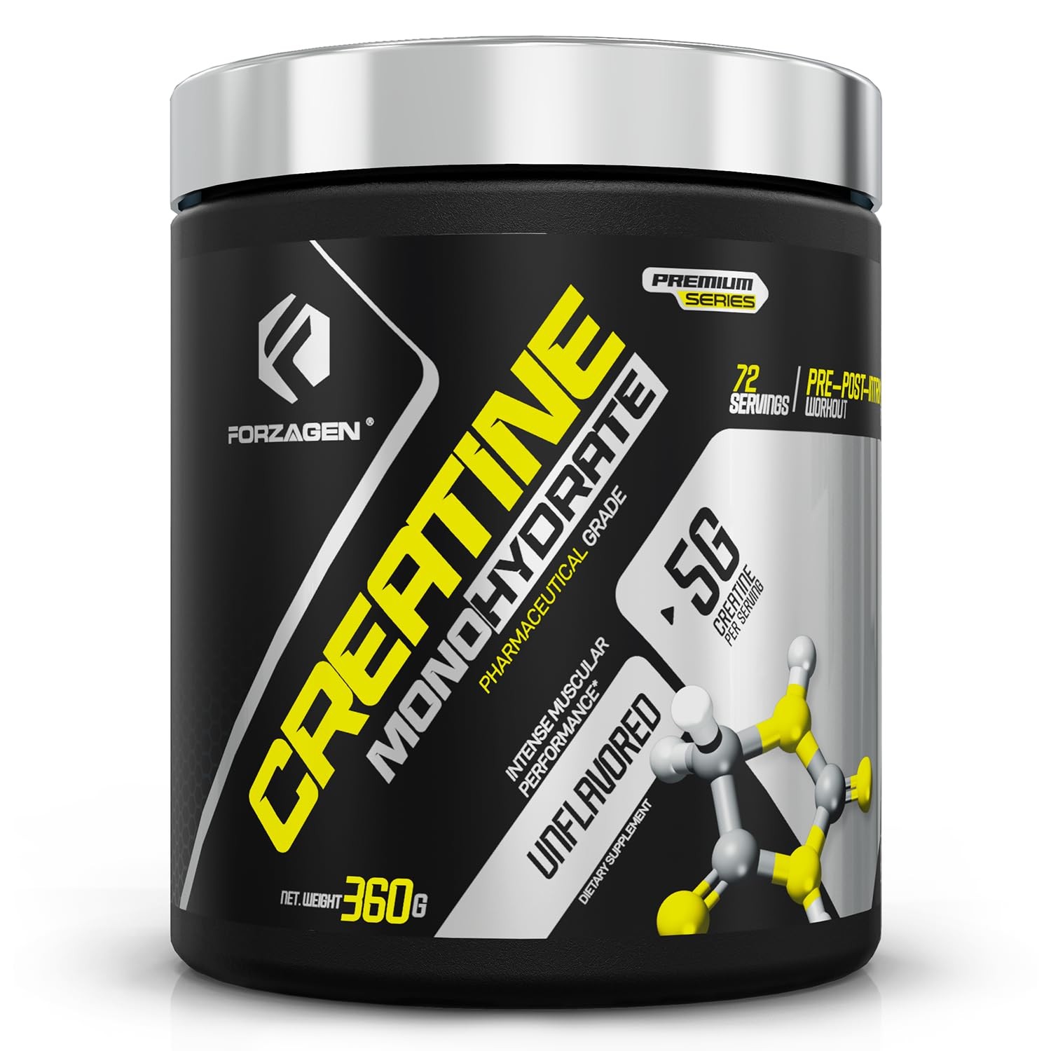 Forzagen Creatine Monohydrate Powder Unflavored, 12.7 Ounce (Pack of 1)