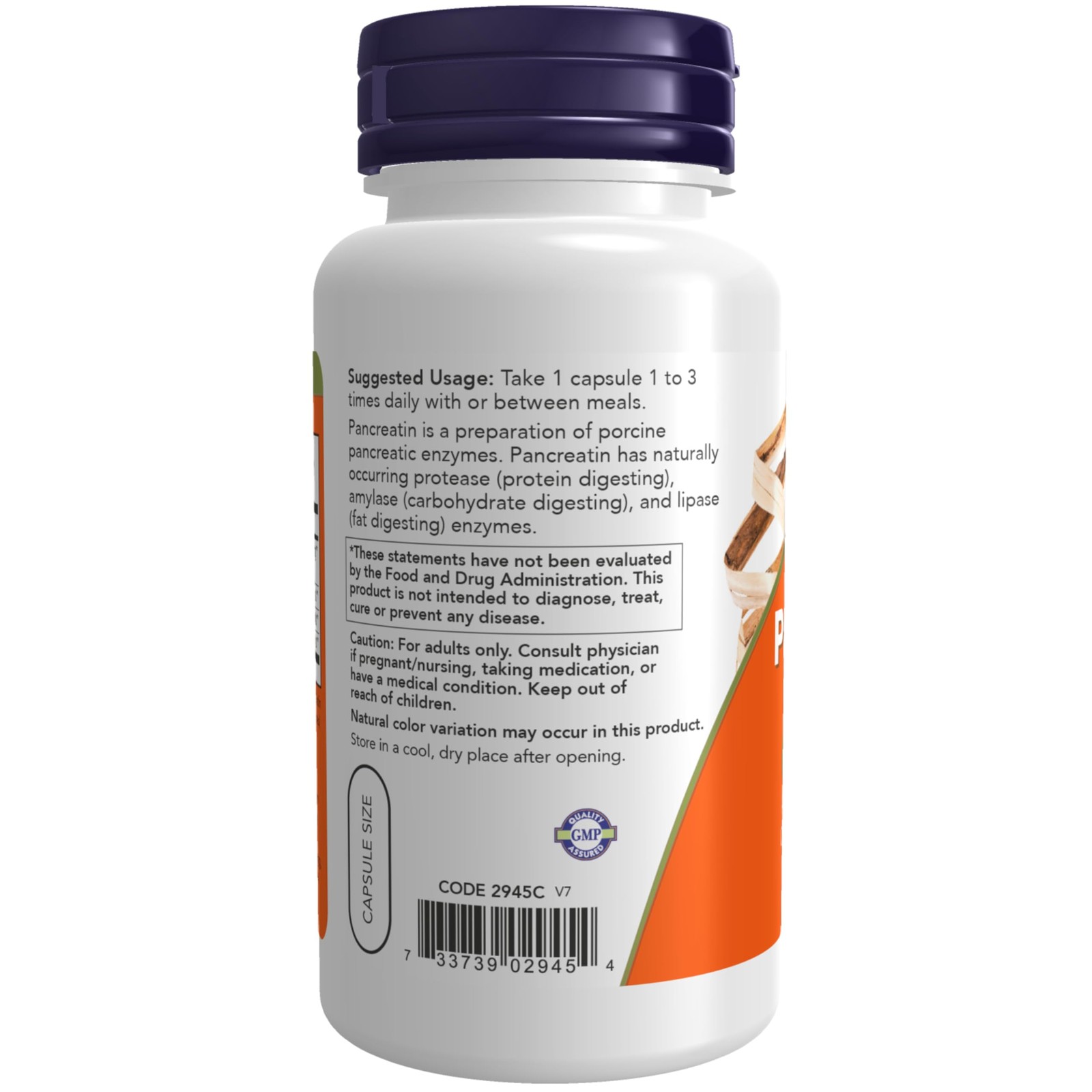 NOW Supplements, Pancreatin 10X 200 100 Count (Pack of 1), Beige W/Speckles