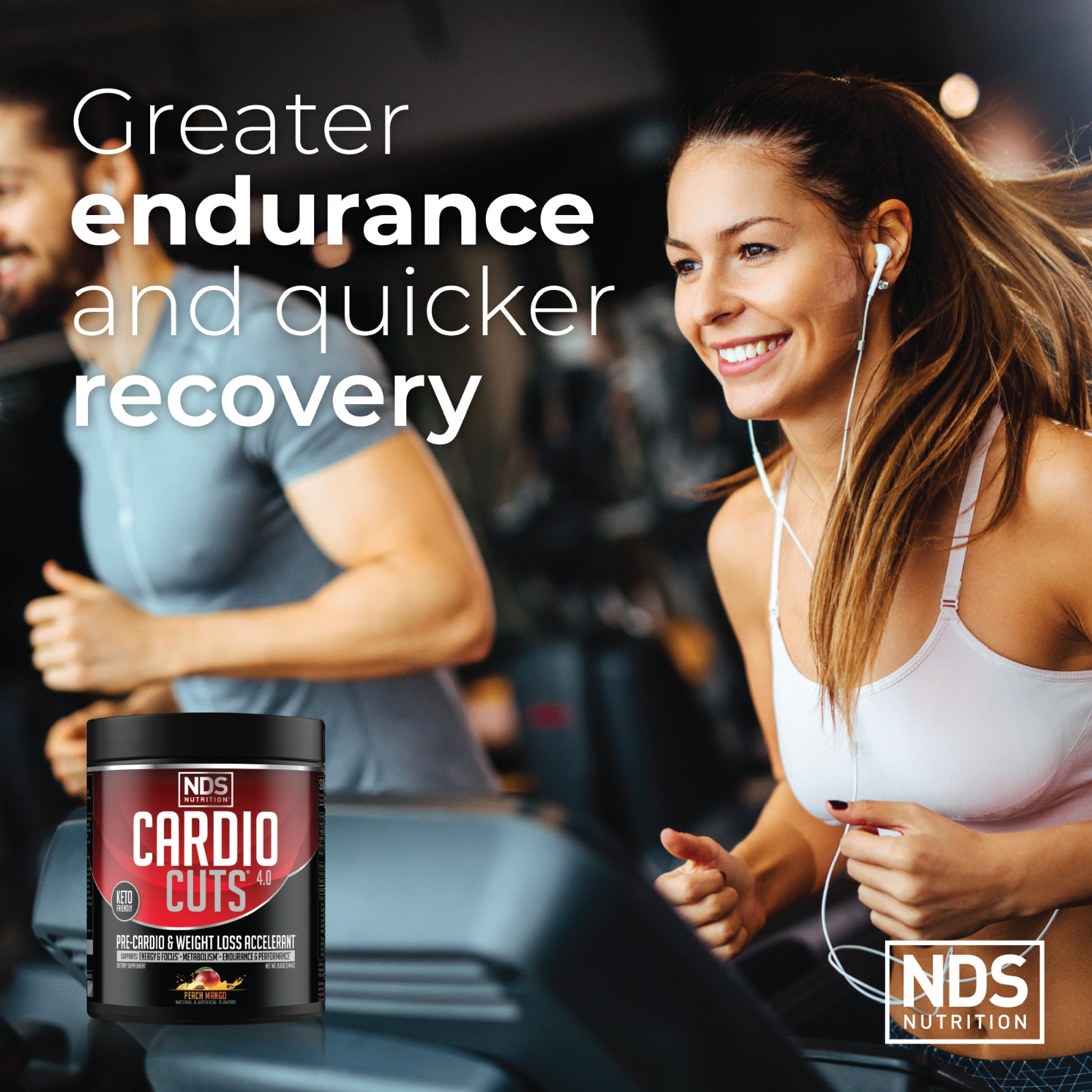 CARDIO CUTS 4.0 – Pre-Cardio / Weight Loss Drink Mix – Peach Mango (40 Servings)