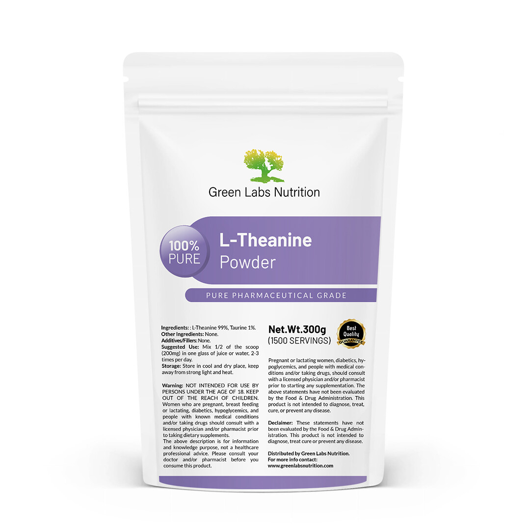 L-Theanine Pure Powder Premium Quality Supplement Calm Relaxation Focus Mood Aid