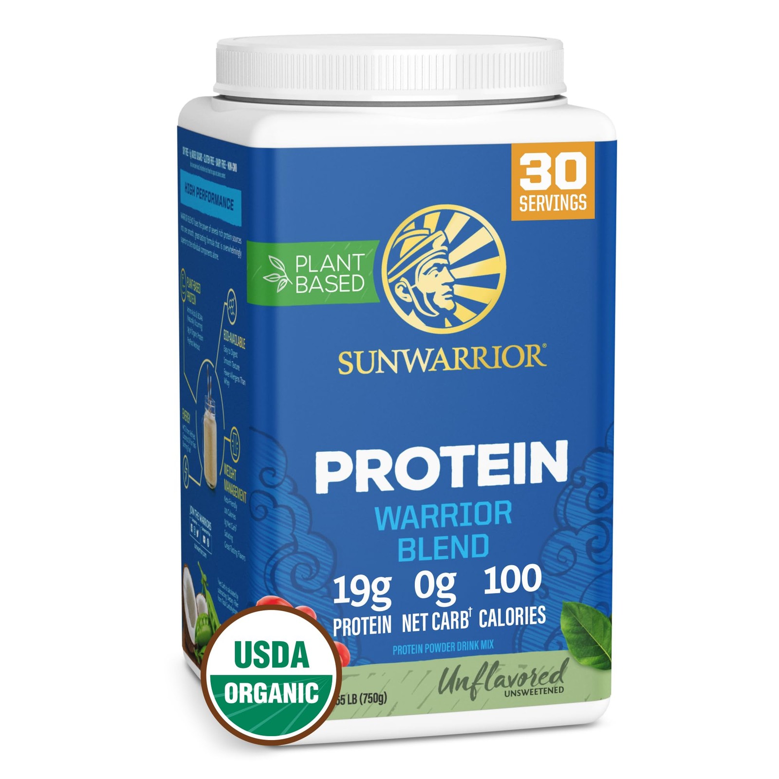 Sunwarrior – Warrior Natural Protein Powder Blend – Unflavored – 1.65 lb