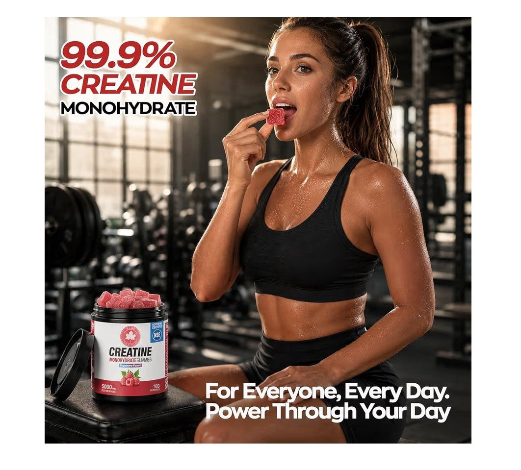 Gabe Sunnybears Creatine Monohydrate Gummies Raspberry 160, 5000mg NSF GMP