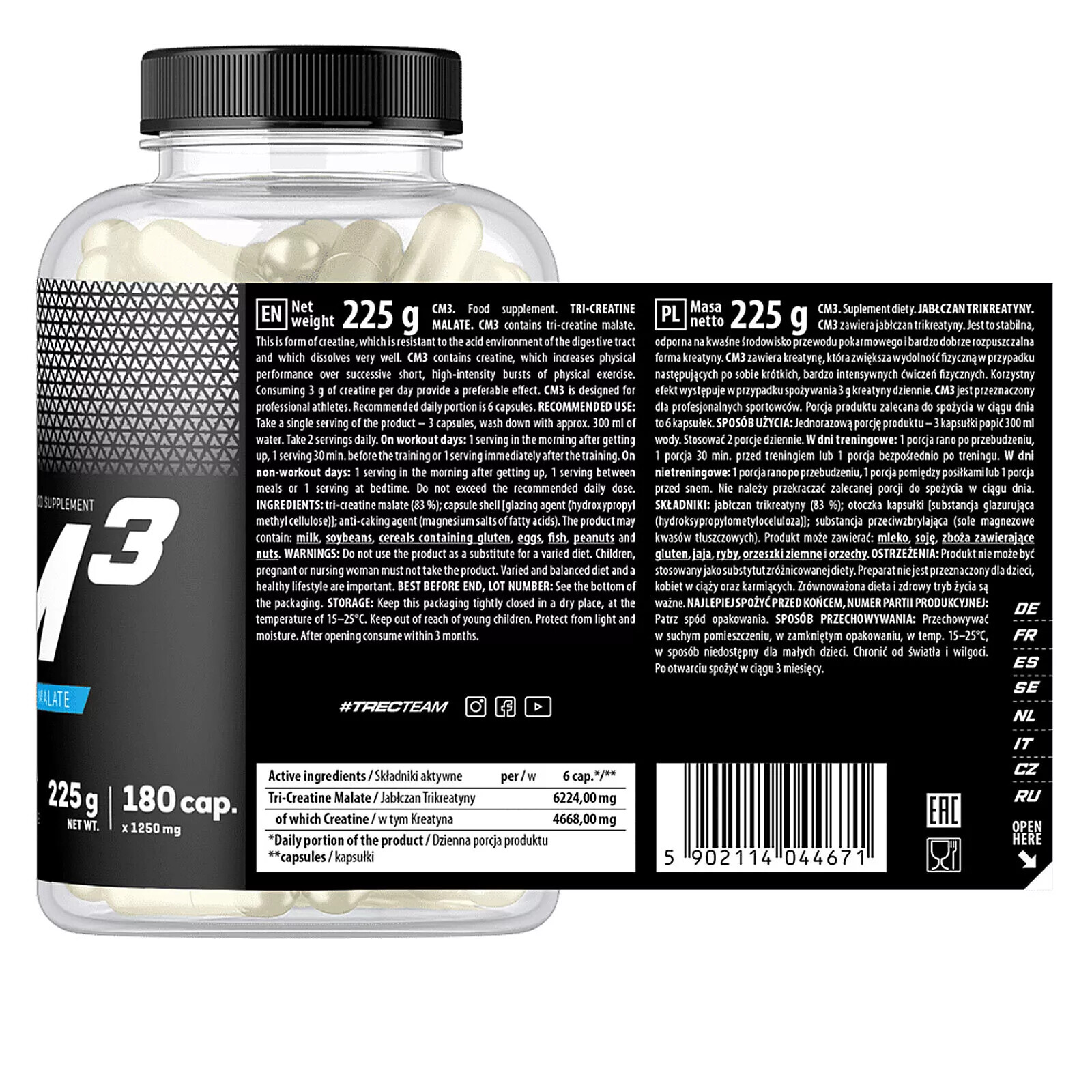 CM3 Tri-Creatine Malate Muskelwachstum Bodybuilding Kapseln Pre Workout