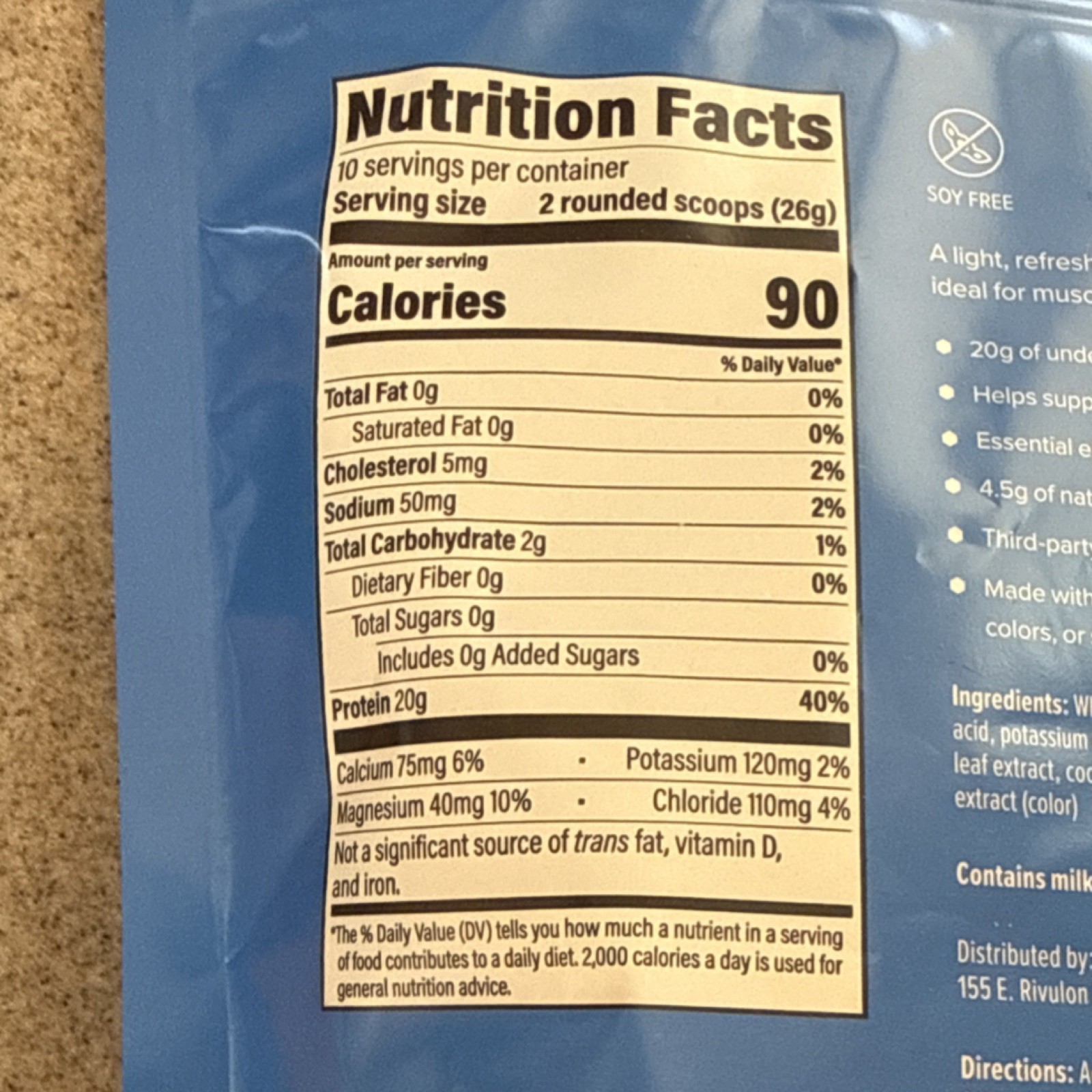 Clear Protein Whey Protein Isolate Blueberry Lemonade 0g Sugar Grass Fed 9.2oz