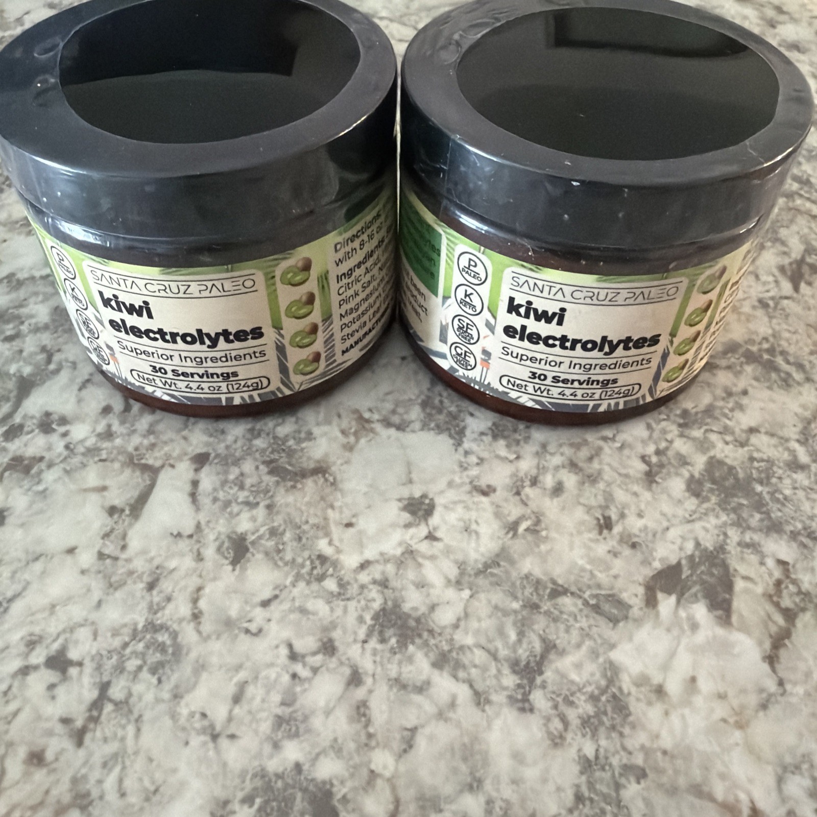 Santa Cruz Paleo Electrolyte Powder Kiwi Flavor 30 Servings each 2 pack exp 1/27