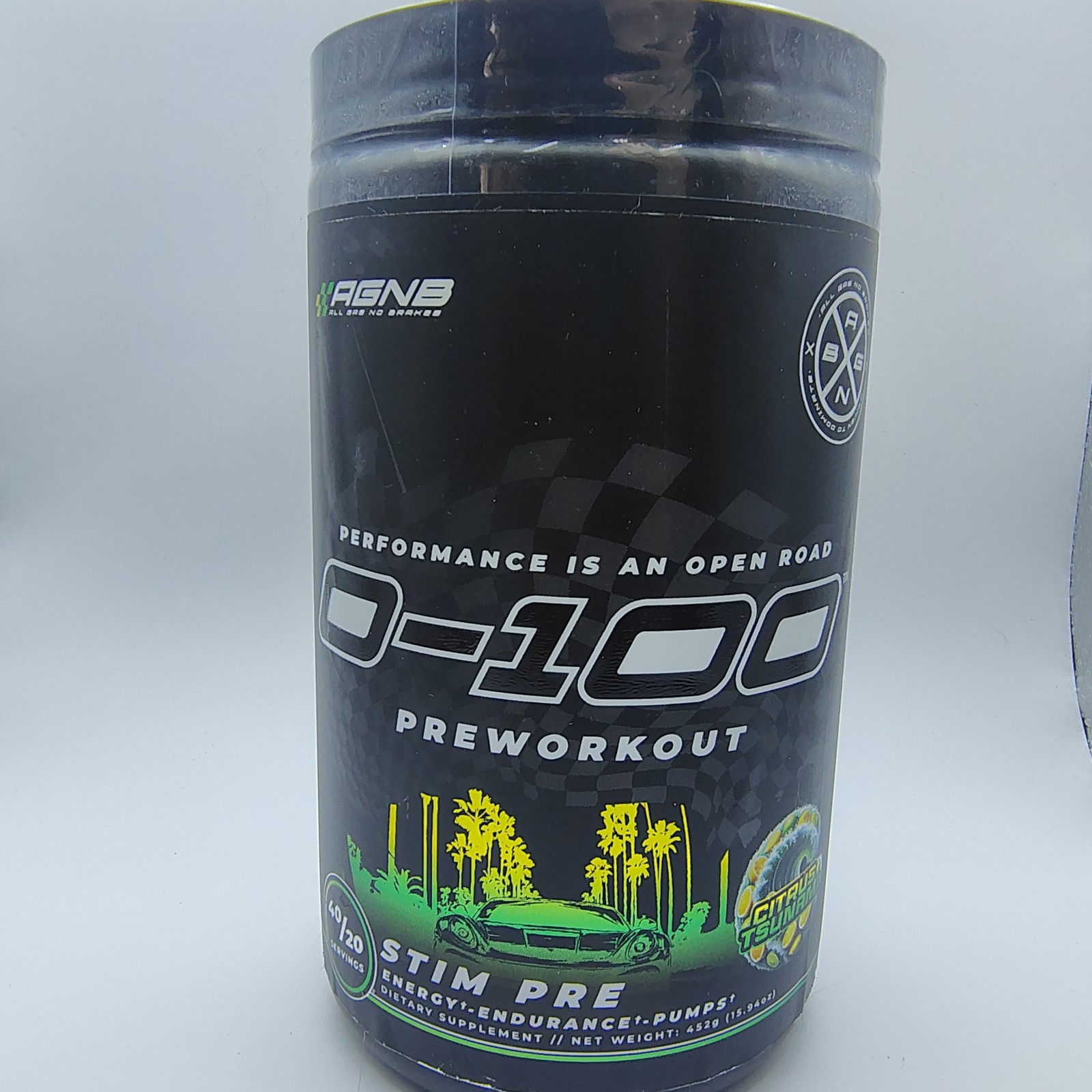 AGNB 0-100 Pre Workout Powder | 10g L-Citrulline, Alpha-GPC