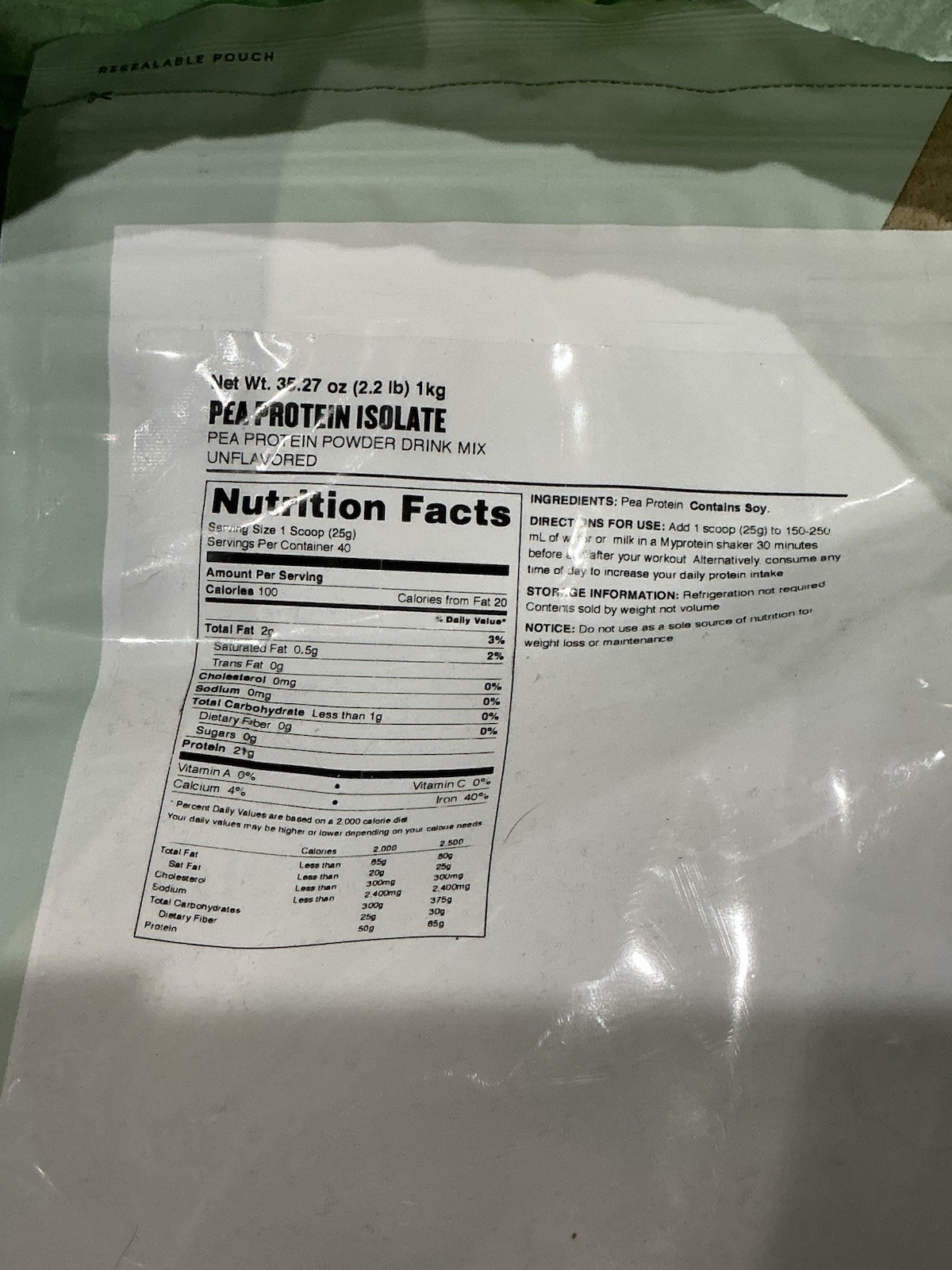 My Protein Pea Protein Isolate Unflavored 21 G￼