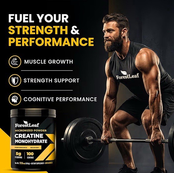 ForestLeaf Creatine Monohydrate Powder 500g Micronized 100 Servings EXP 12/2028