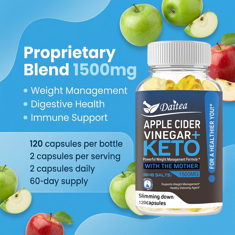 Keto Slim 1500 Mg Apple Cider Vinegar ACV Weight Loss Capsules 30 To120Capsules