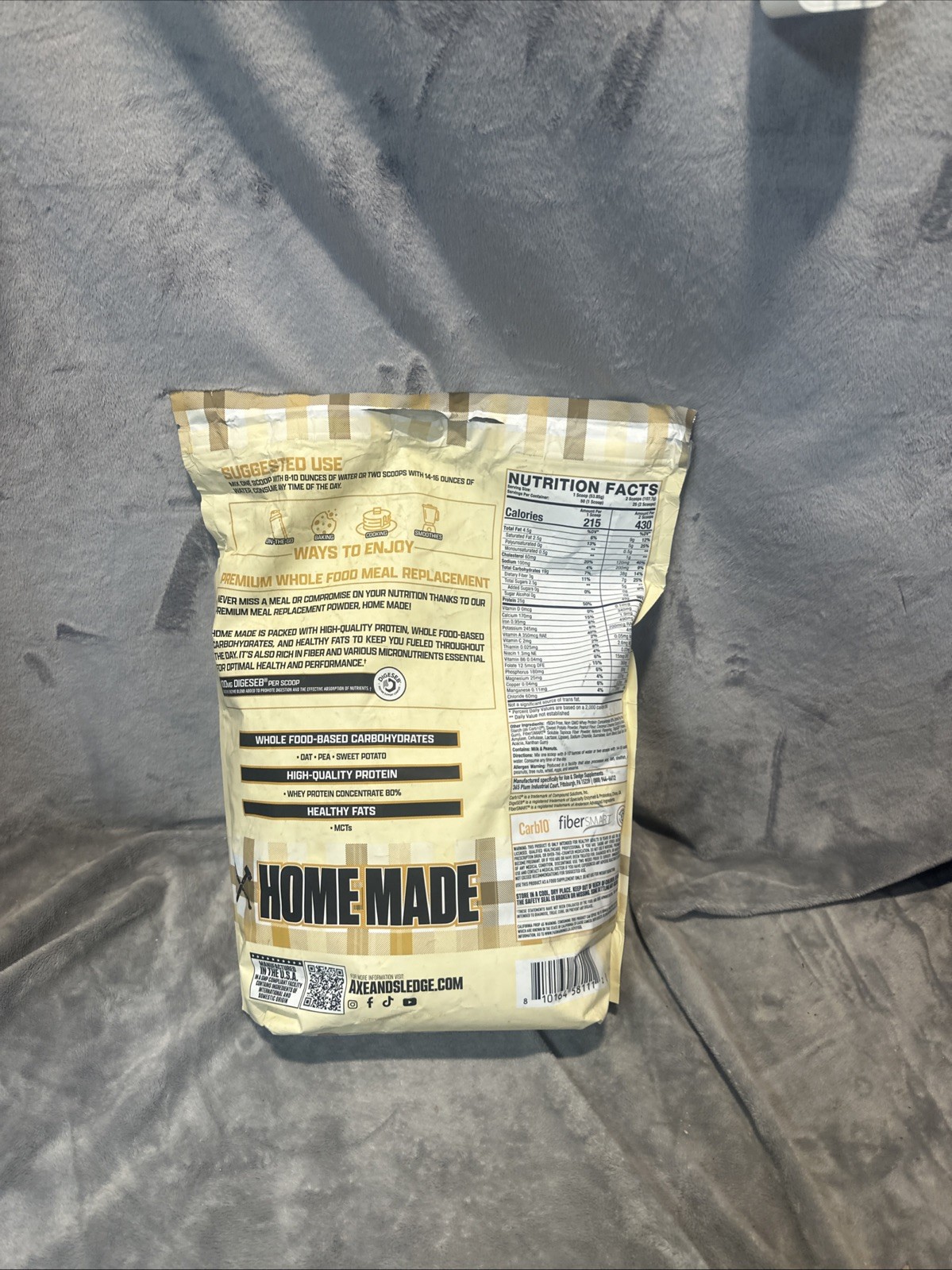 Axe & Sledge Home Made Whole Food Meal Replacement Peanut Butter Cookie 6lbs