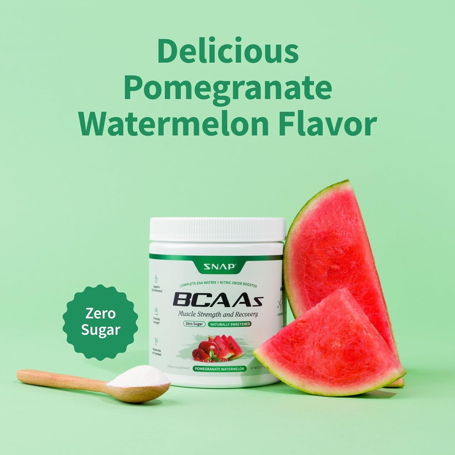 Snap Supplements BCAA Powder – 5g Vegan Branched Chain Amino Acids (2:1:1 Leucin