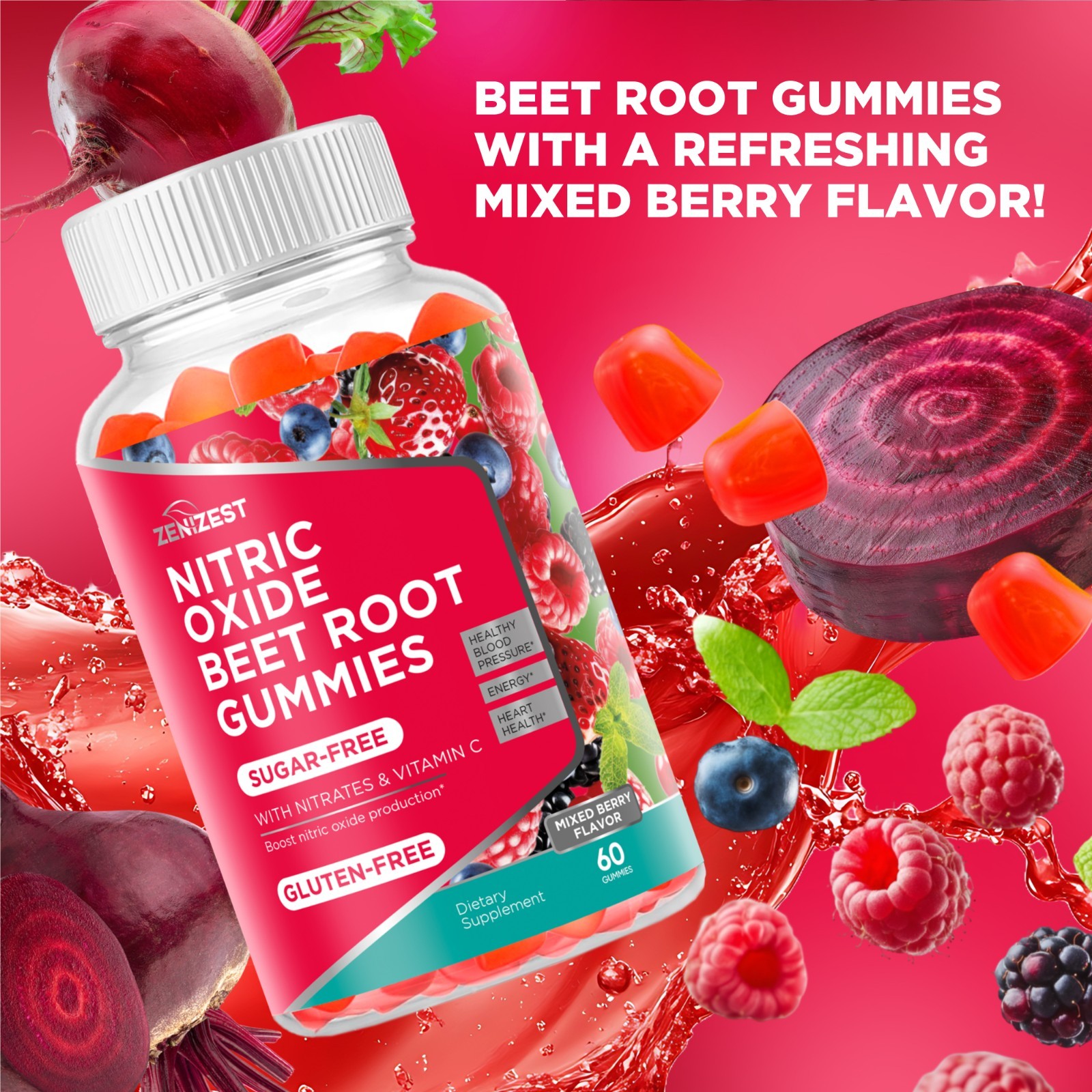 ZeniZest Beets Root Soft Chews Supplements – Support for Heart Health and Health