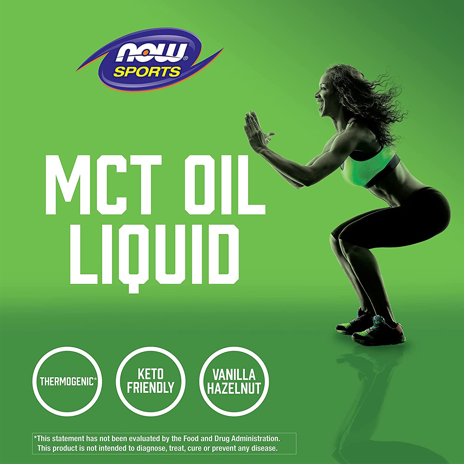 NOW Sports Nutrition MCT Oil Vanilla Hazelnut 16-Ounce