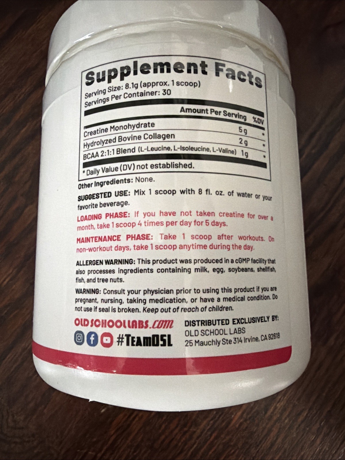 Old School Labs® Creatine Monohydrate for Women – 240g (30 Servings). 05/27