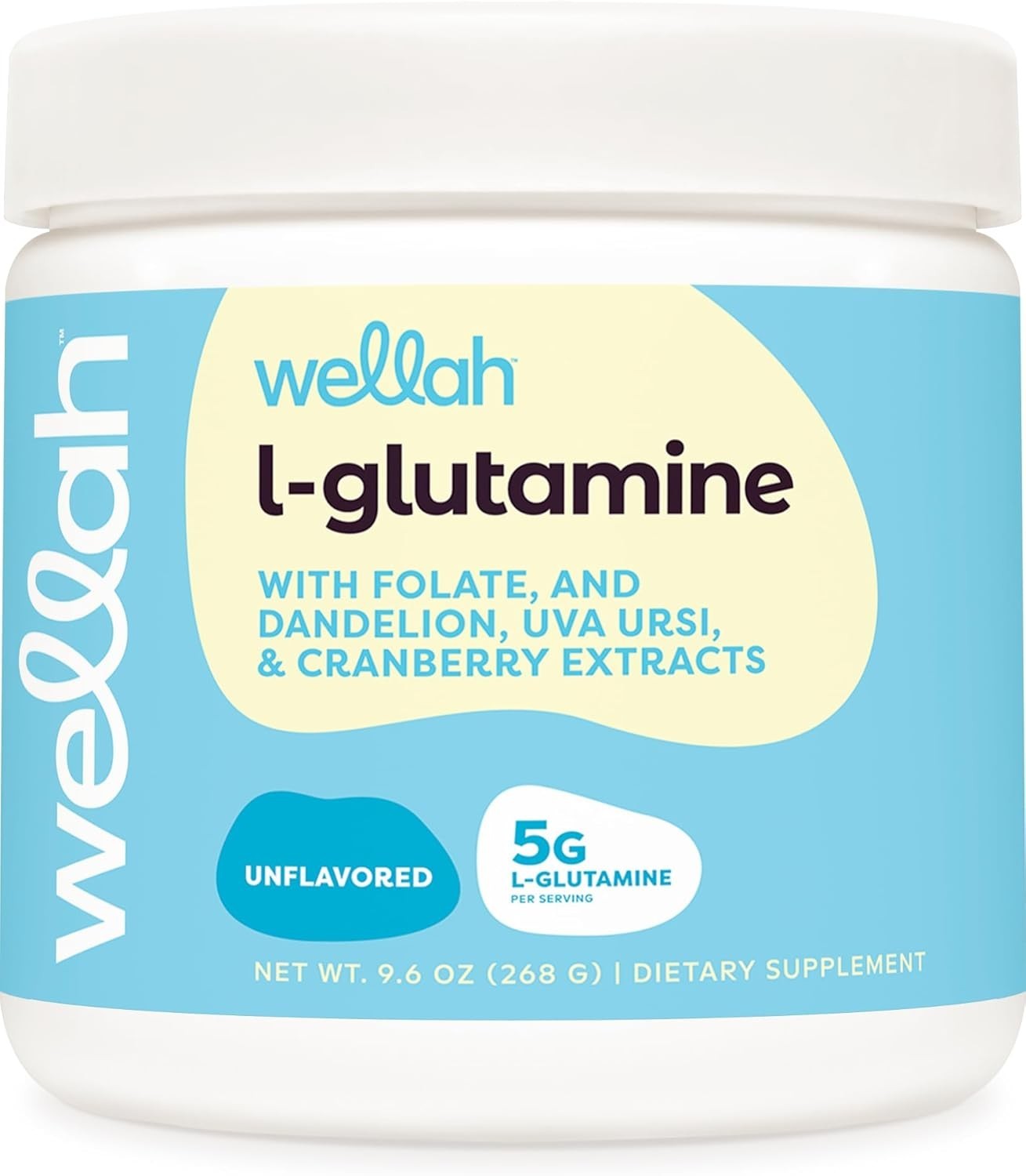 L-Glutamine Powder Unflavored – 50 Servings, 5g Per Serving, Stevia Sweetened
