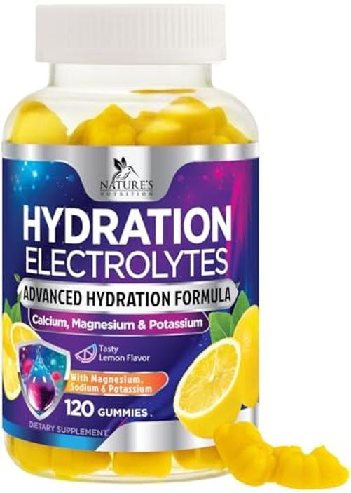 Hydration Electrolyte Gummies – Daily Liquid Replenisher 120 Count (Pack of 1)