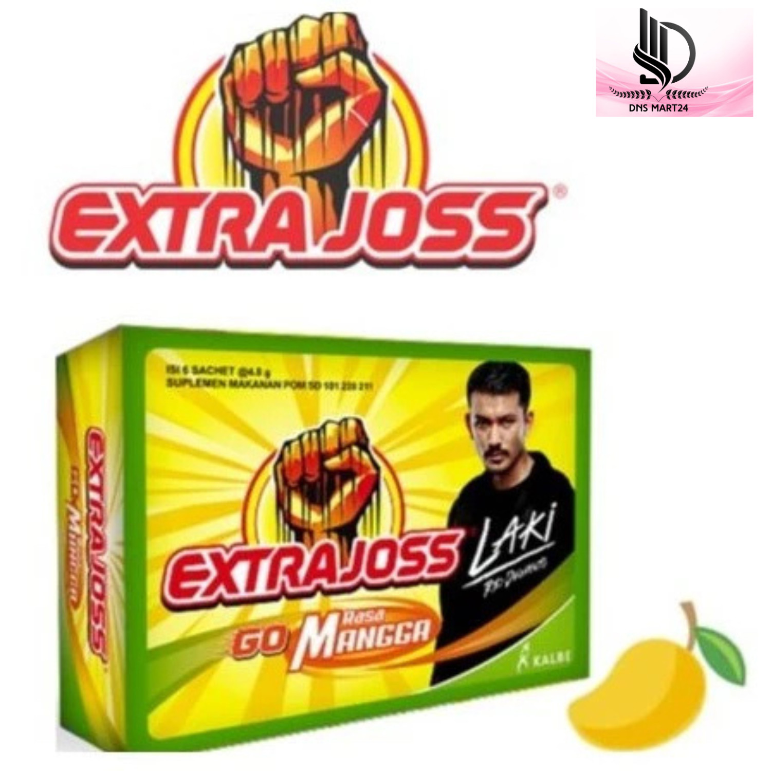 1 BOX (60 Sachet) Extra Joss Grape Flavour Sugar Free Energy Drink Powder