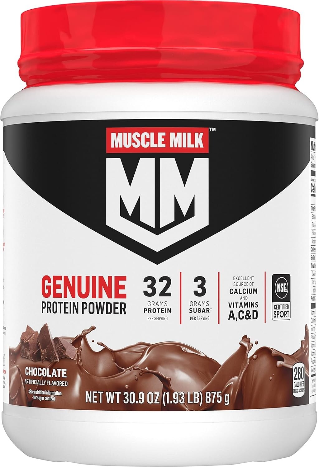 Chocolate Muscle Milk Genuine Protein – 32g Protein Powder for Muscle Building &