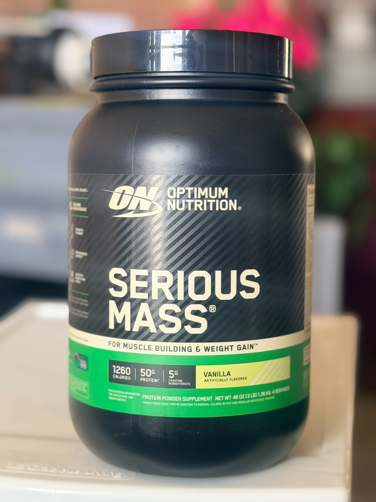 Optimum Nutrition Serious Mass Weight Gainer Powder VANILLA 3 lb