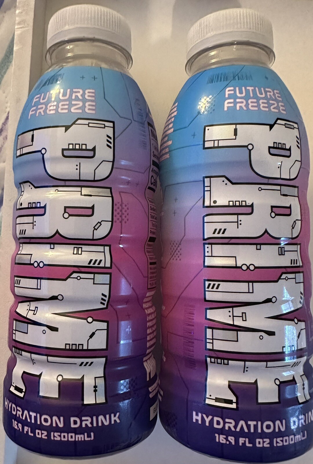 Prime Hydration Future Freeze Rare Bottle IN HAND NOW Exclusive Flavor 2 Bottles