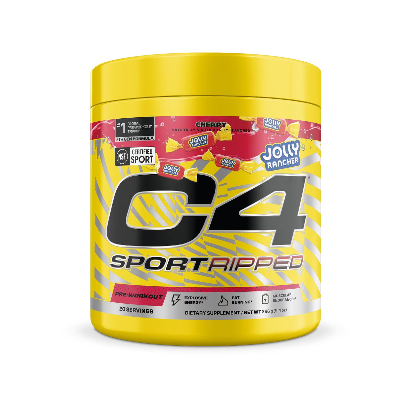 C4 Sport Ripped Pre-Workout Powder, Popsicle® Hawaiian Pineapple, 20 Servings