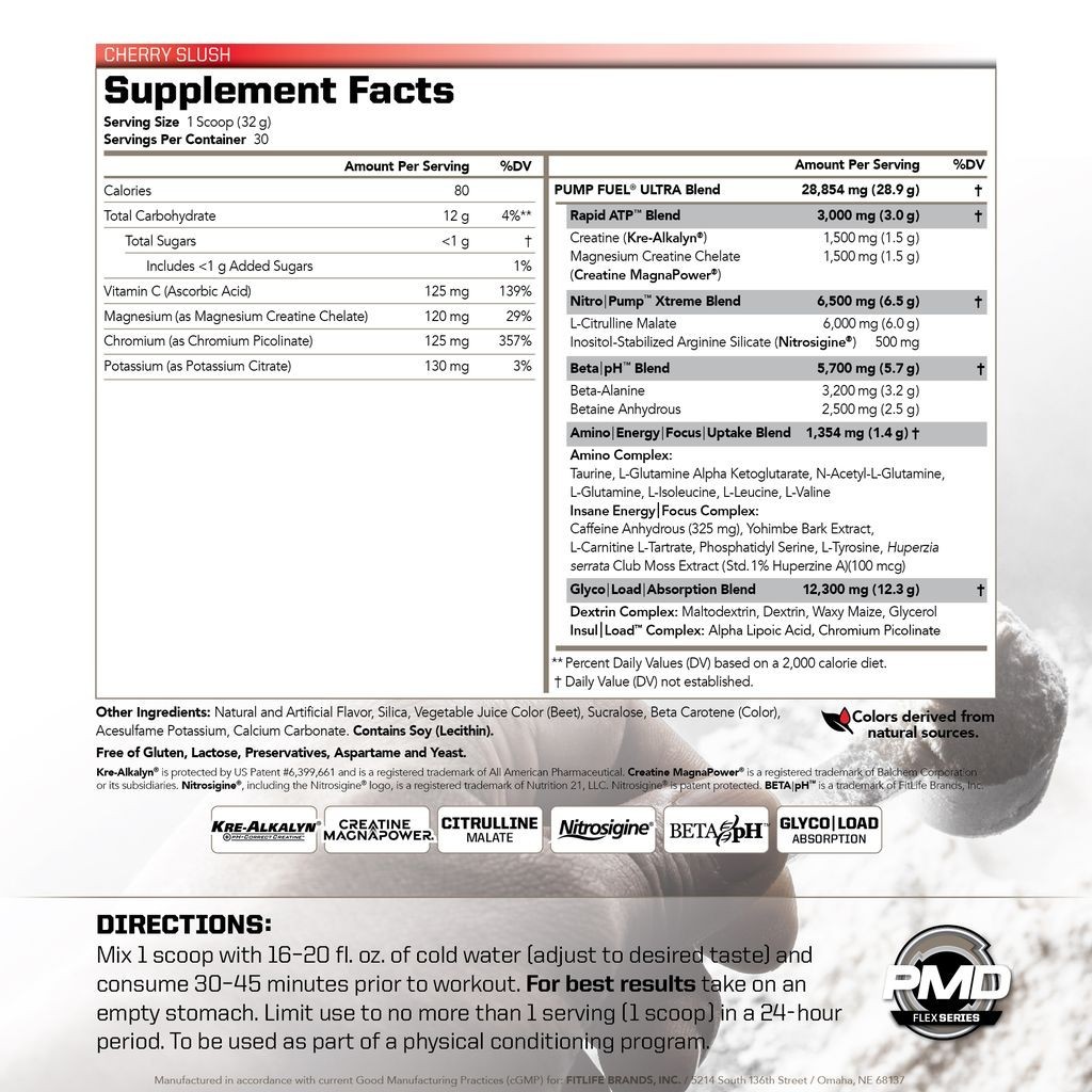 PUMP FUEL ULTRA INSANITY GLYCO LOAD PRE WORKOUT – CHERRY SLUSH (30 Servings)