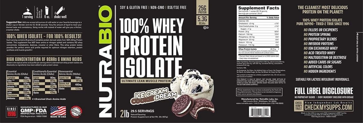 Premium Whey Protein Isolate – Ideal for Weight Loss – Cookies and Cream, 2