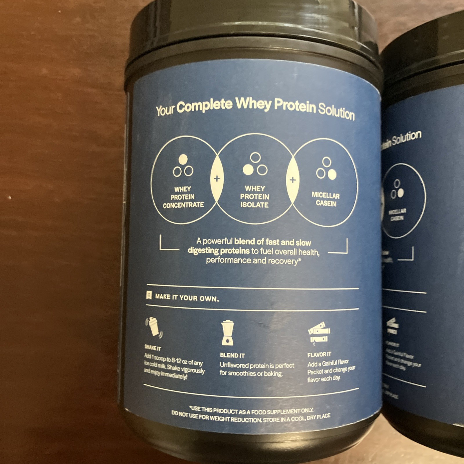 2-Gainful Everyday Whey Protein Powder, 14 Servings/13.9 oz, Unflavored Exp 1/27