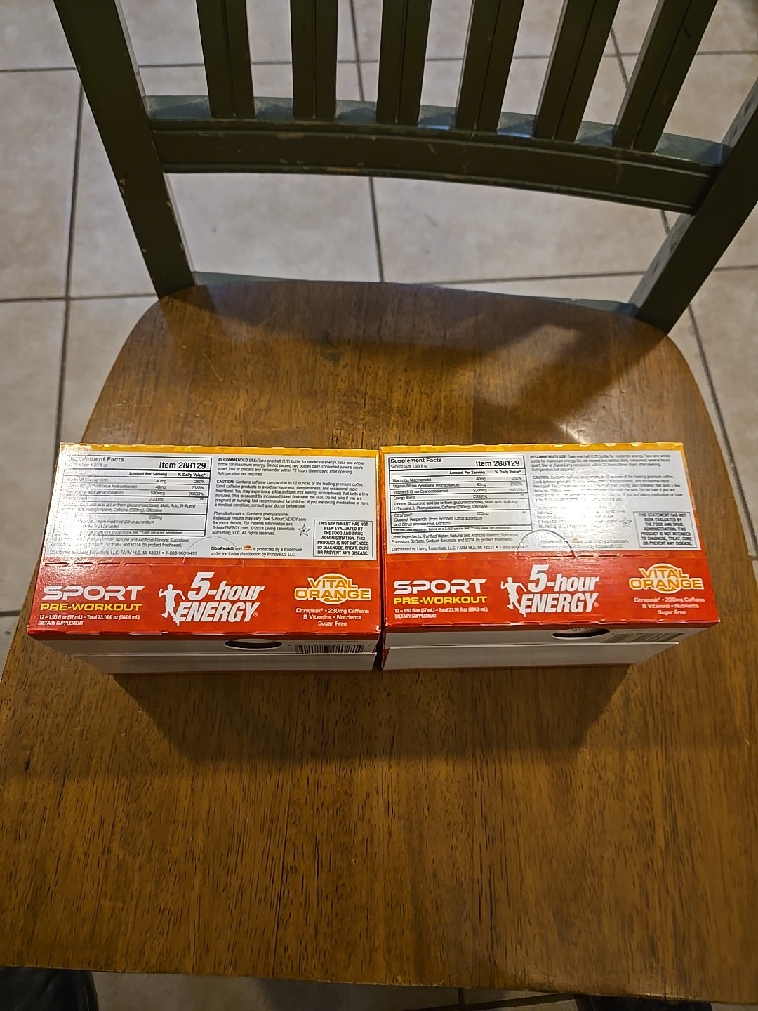 New Lot (2) x 5-Hour Energy Sport Pre-Workout Vital Orange 6-Pack Exp 10/30/2026