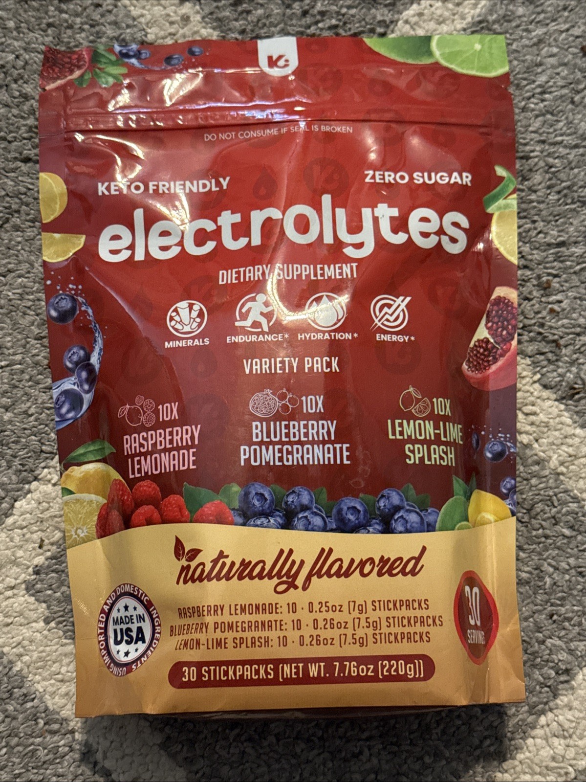 Keppi Keto Electrolytes Powder Packets Variety | No Sugar or Carbs, 30 ct