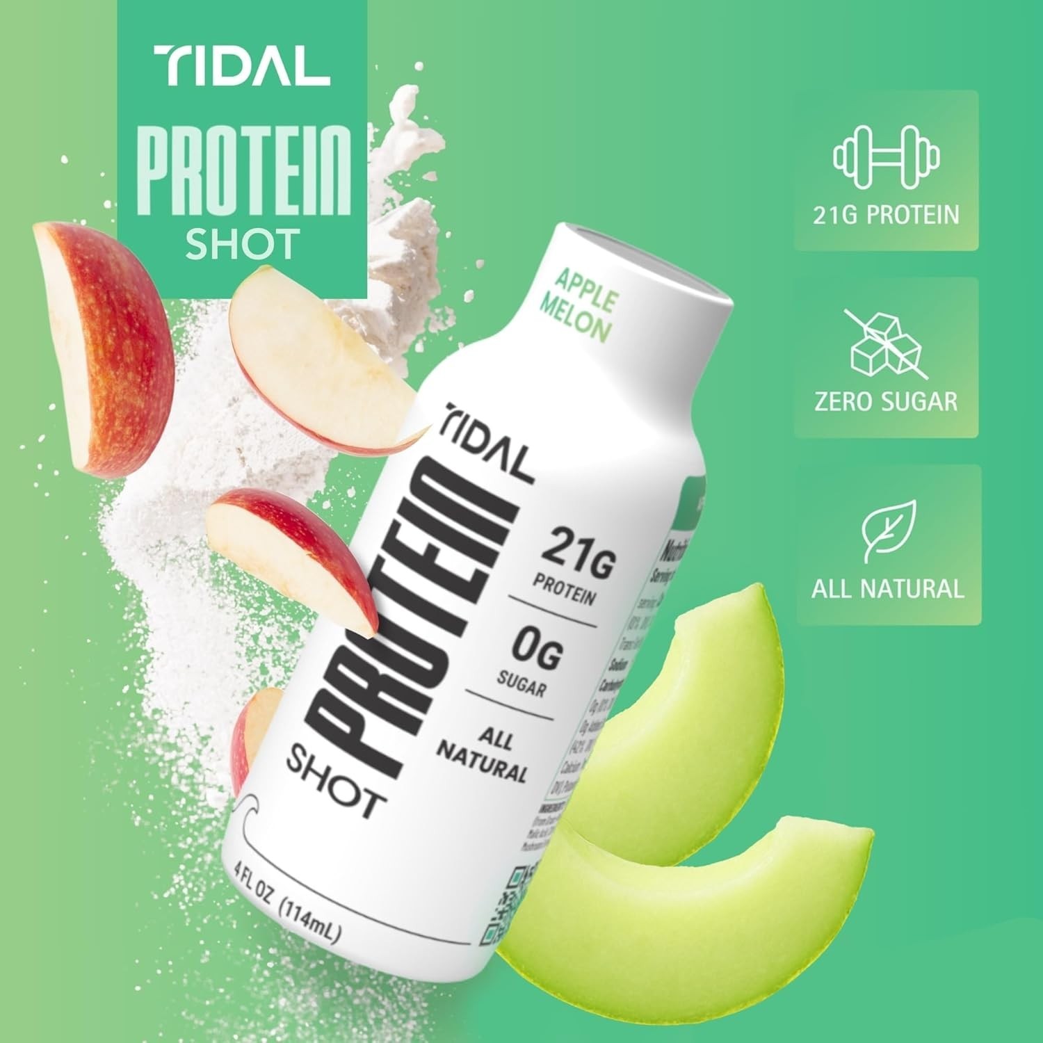 Tidal Protein Shot 4 fl oz (12 Pack) Liquid Protein Drink 21g
