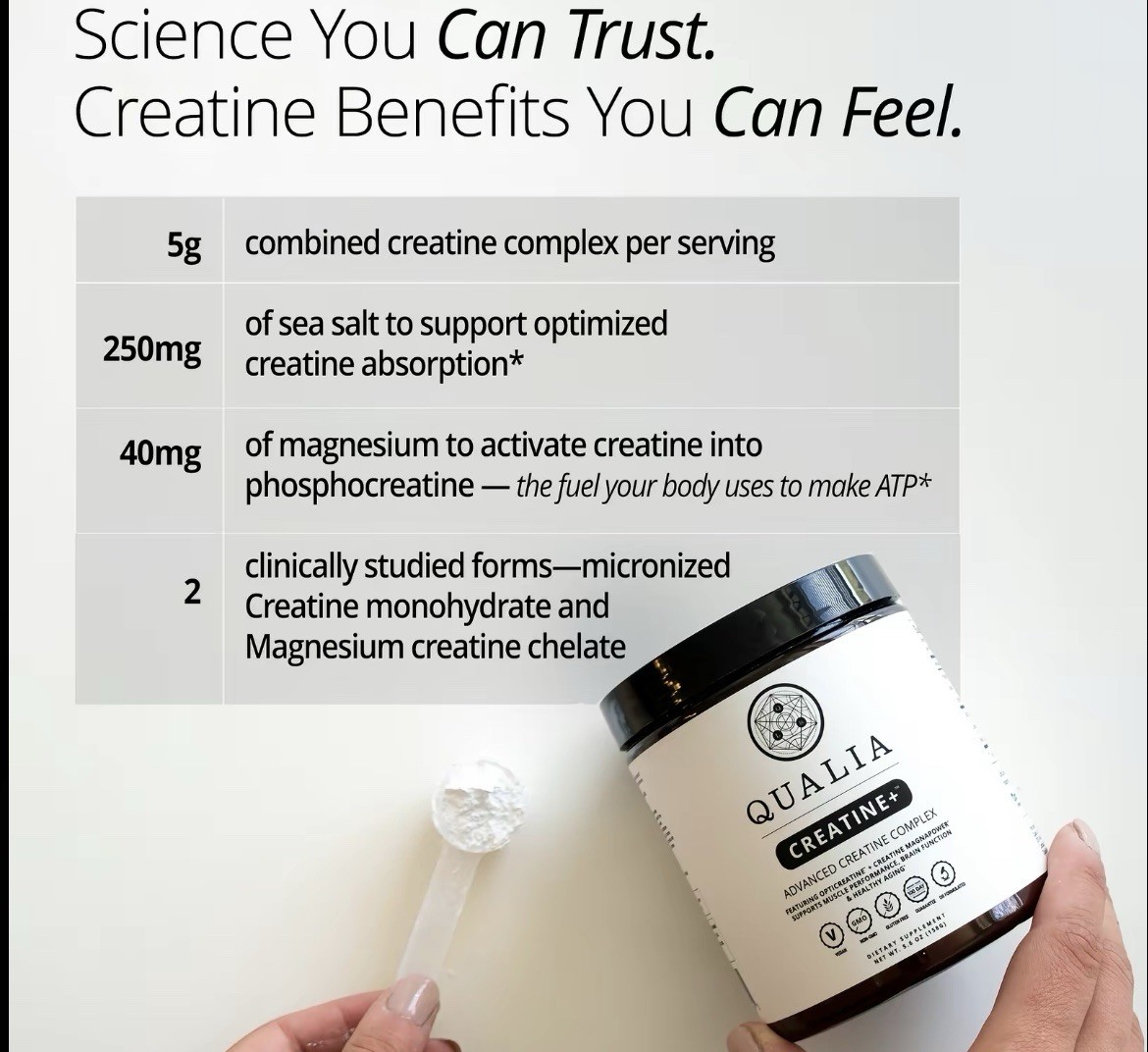 Qualia Creatine + Advanced Creatine Complex – 5.6 oz Magnesium 9/2027