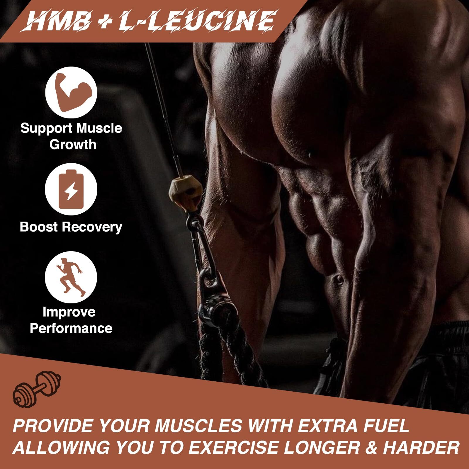 HFELIZ HMB and Leucine Supplement 3500mg L-Leucine HMB with Vitamin D3 Amino …