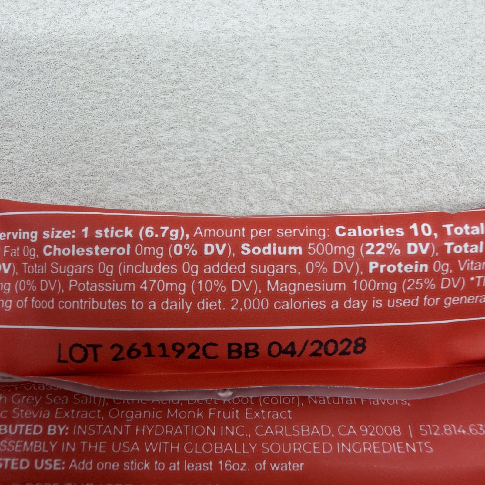 Instant Hydration Electrolyte Powder Packets ICEE Blue Raspberry Cherry Combo