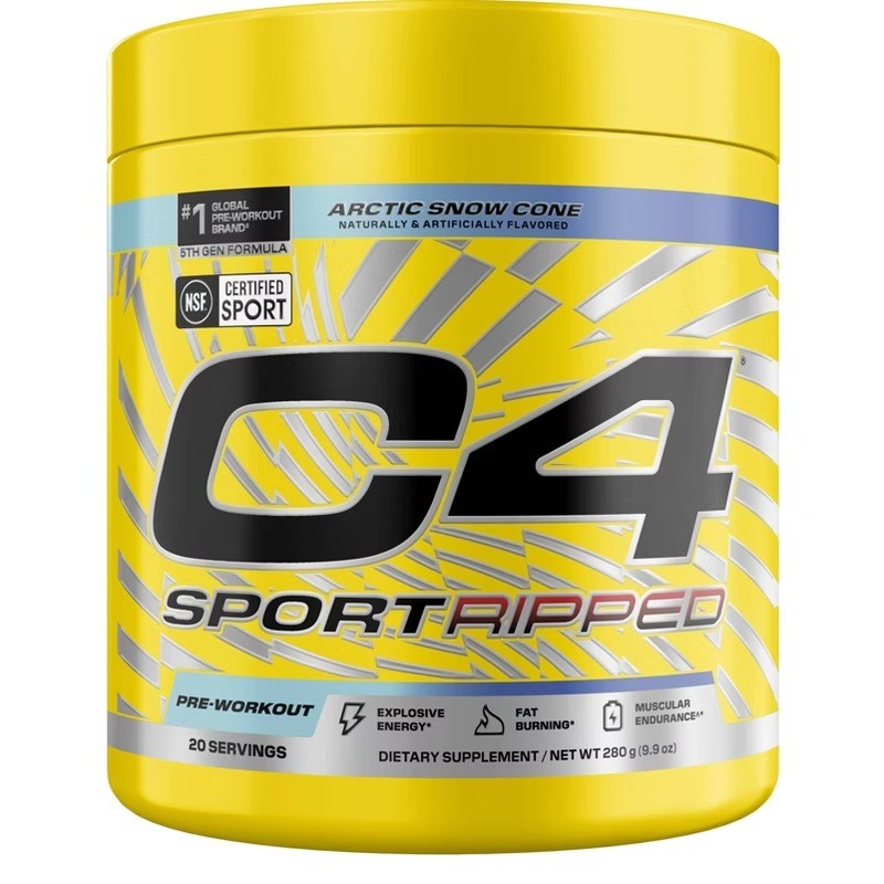 Sport Ripped Pre-Workout Powder – Arctic Snow Cone – 20 Servings