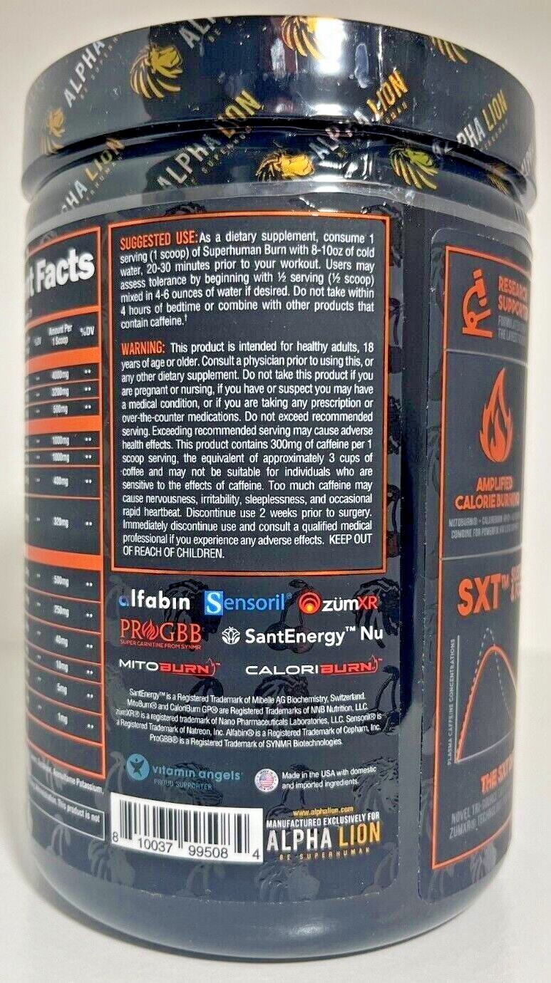 Alpha Lion Super Human BURN Mitoburn Fat Burner 21 FULL Servings 3 Flavors New