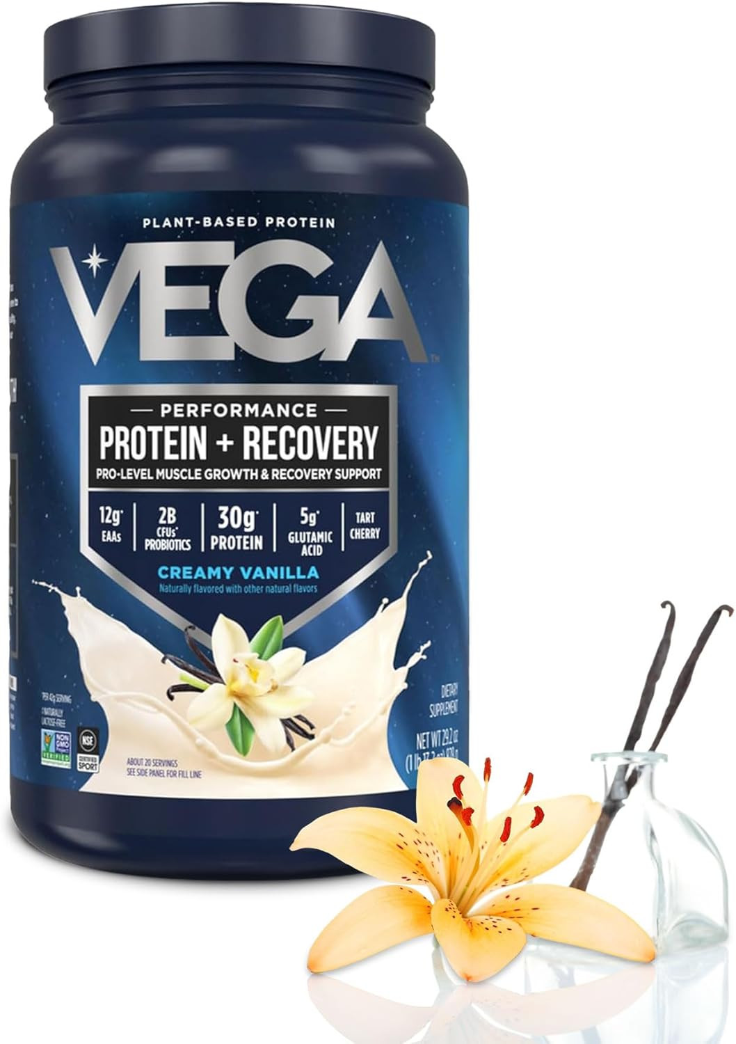 Protein + Recovery, Vanilla – 30G n Protein, Dairy & Gluten Free, Probiotics, NS