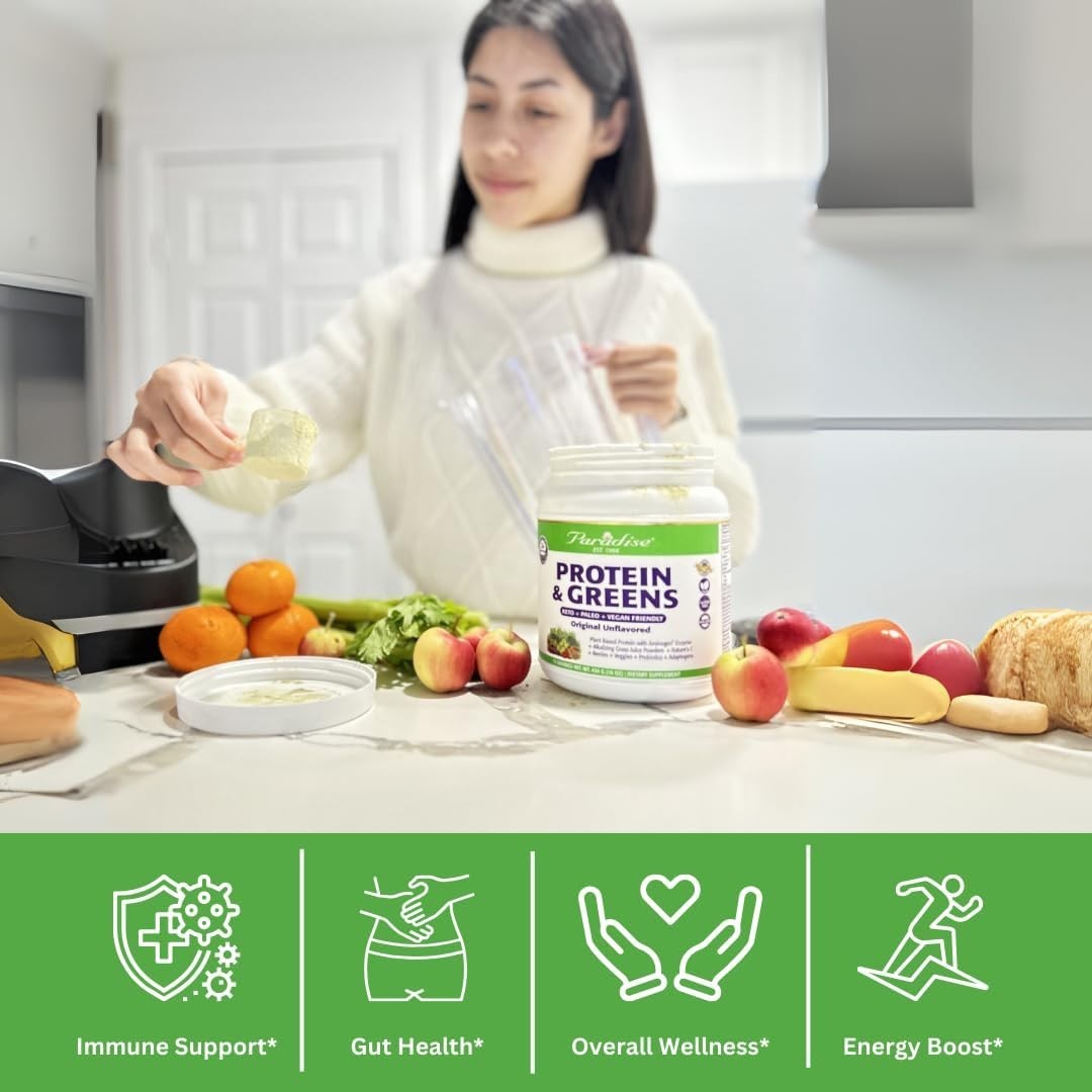 Organic ORAC Protein & Greens Powder – Vanilla Flavor, 20g Protein, 14 Servings