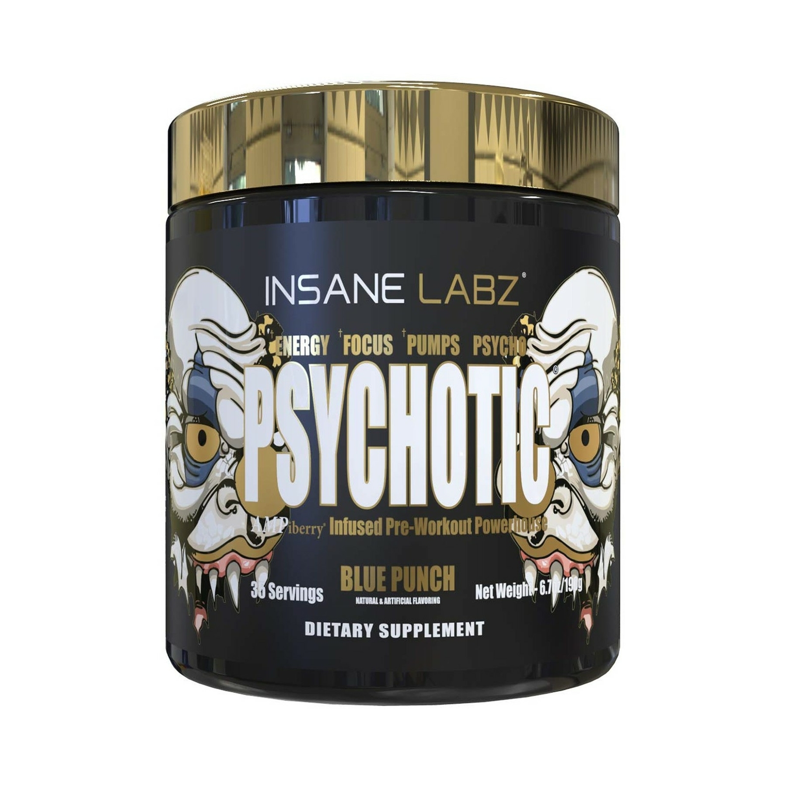 Insane Labz Psychotic Gold, High Stimulant Pre Workout Powder, Extreme Lastin…
